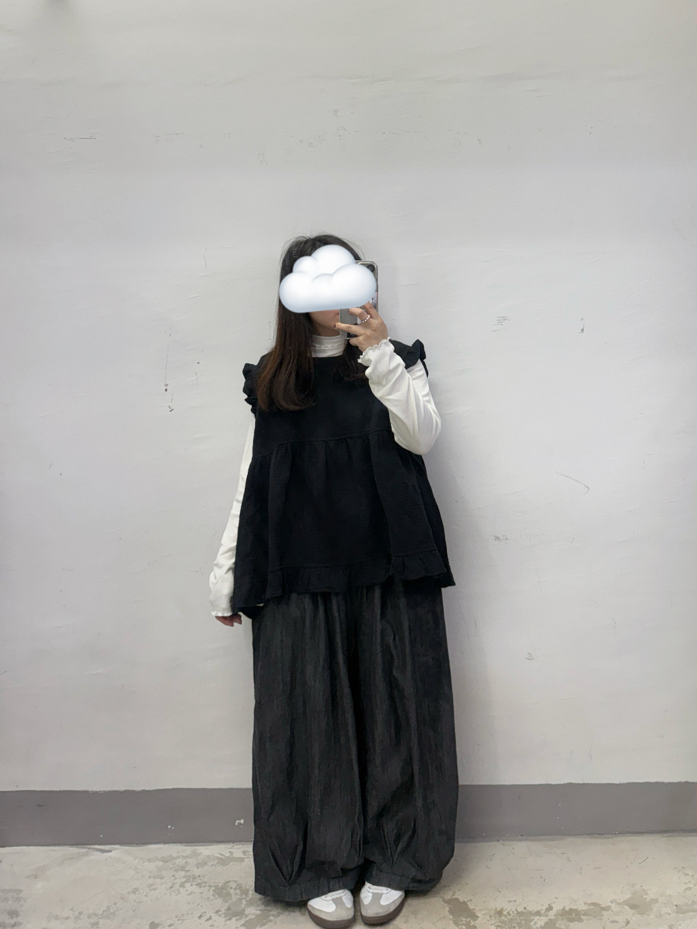 【新品優惠】ruffle邊暗紋背心丨2 col