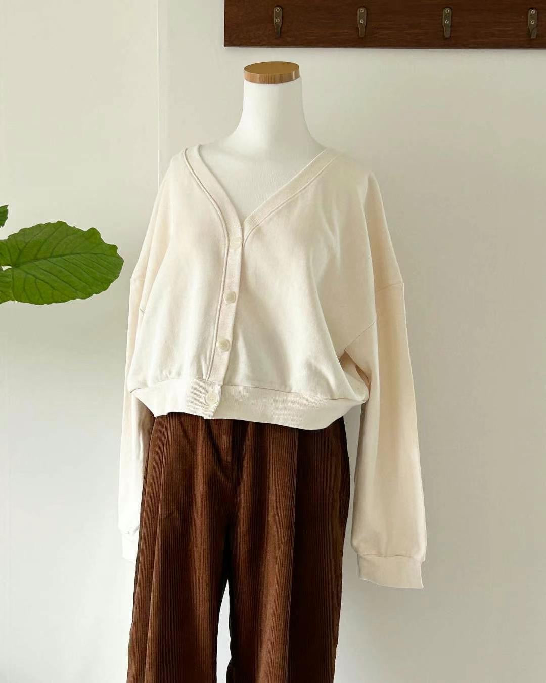 薄珠地棉料淨色外套｜2 col