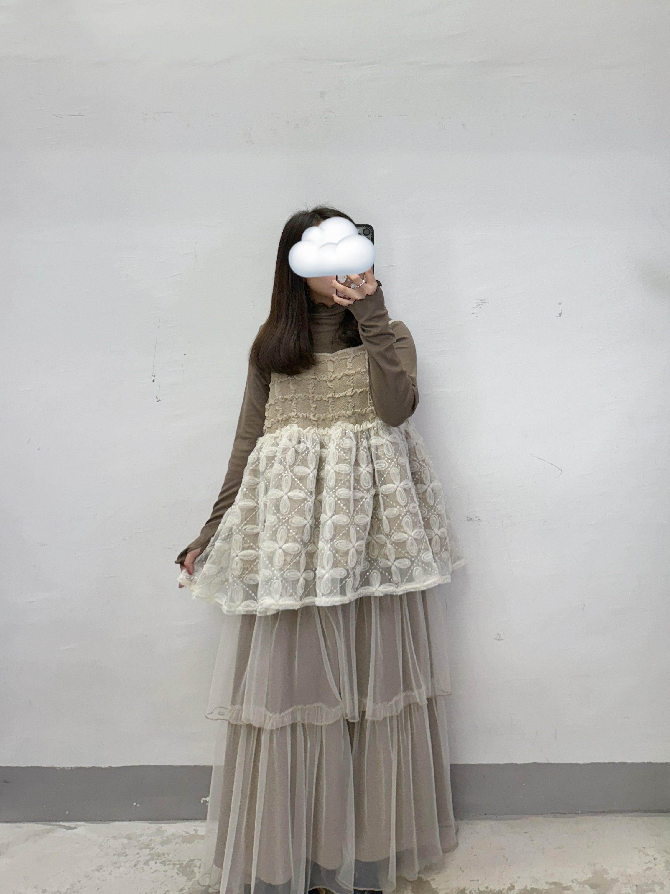 紗紗層層裙丨白
