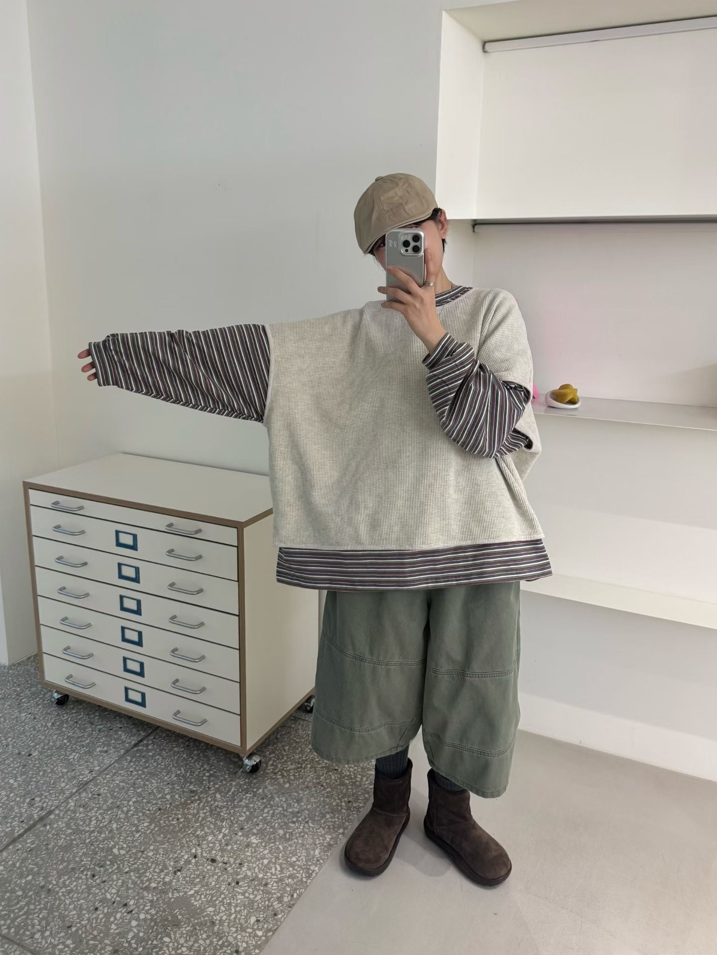 窩夫格紋背心外搭丨3 col