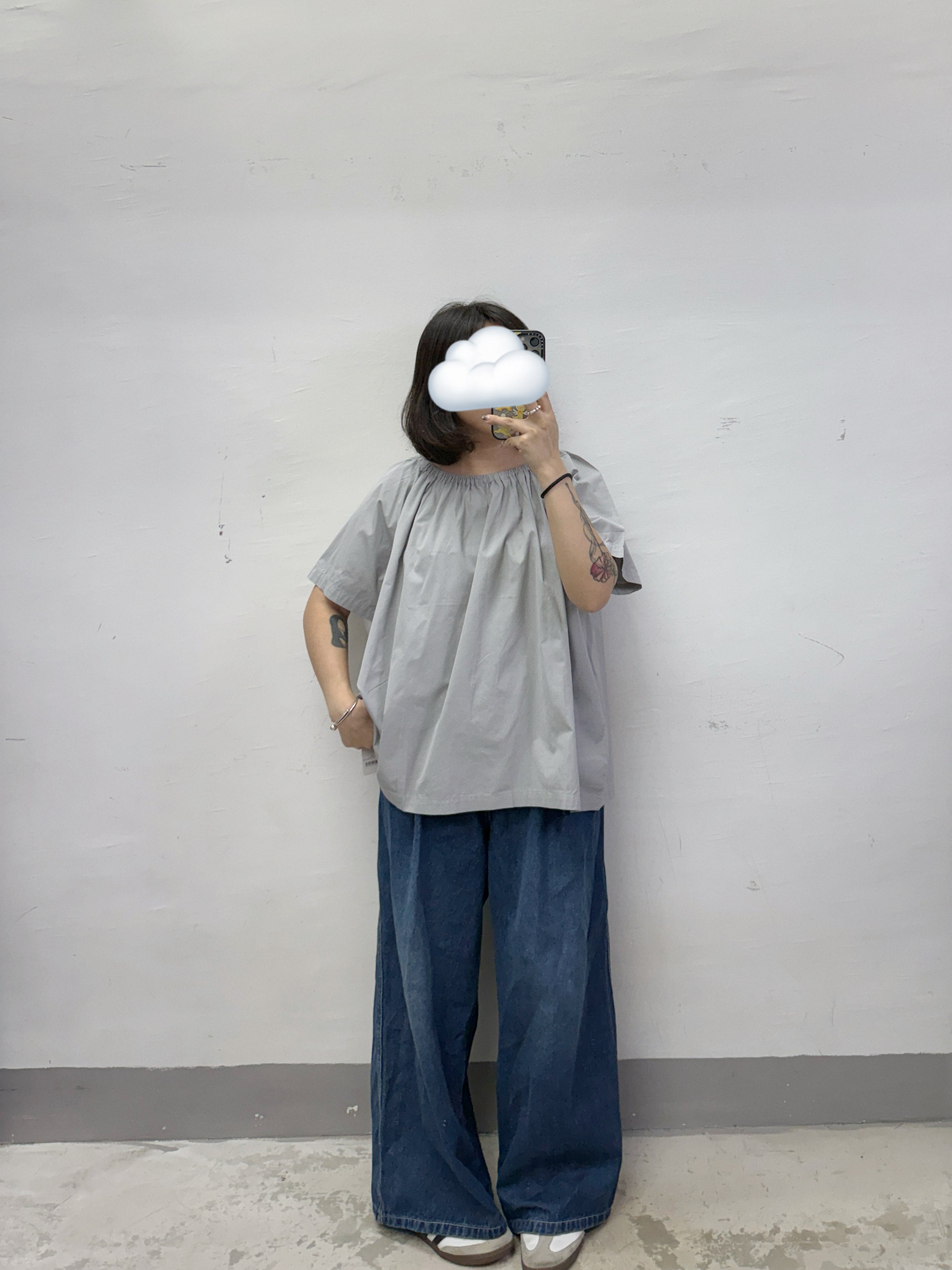 簡約橡筋圓領恤上衣丨3 col