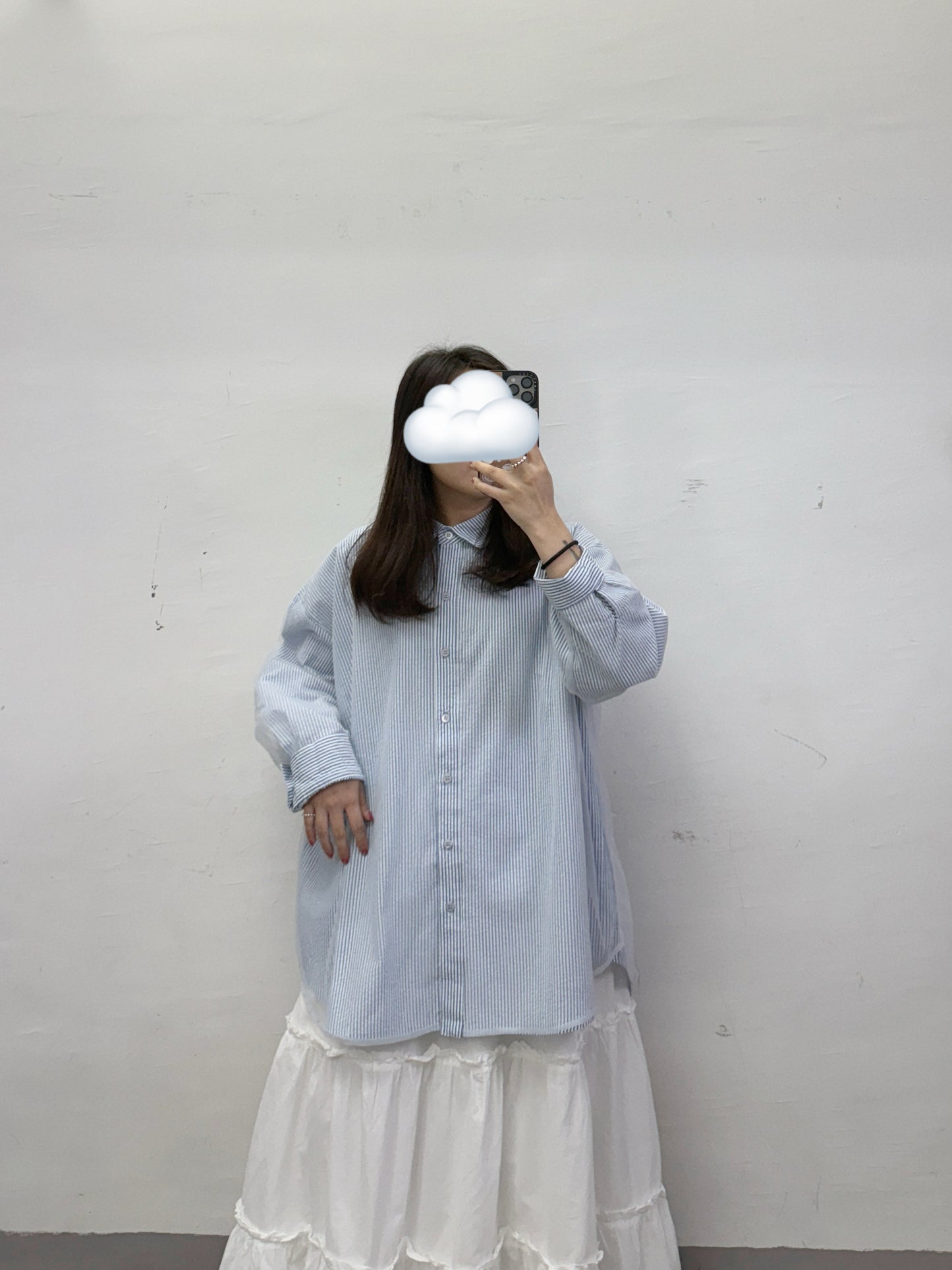 條紋拼紗反領恤丨3 col