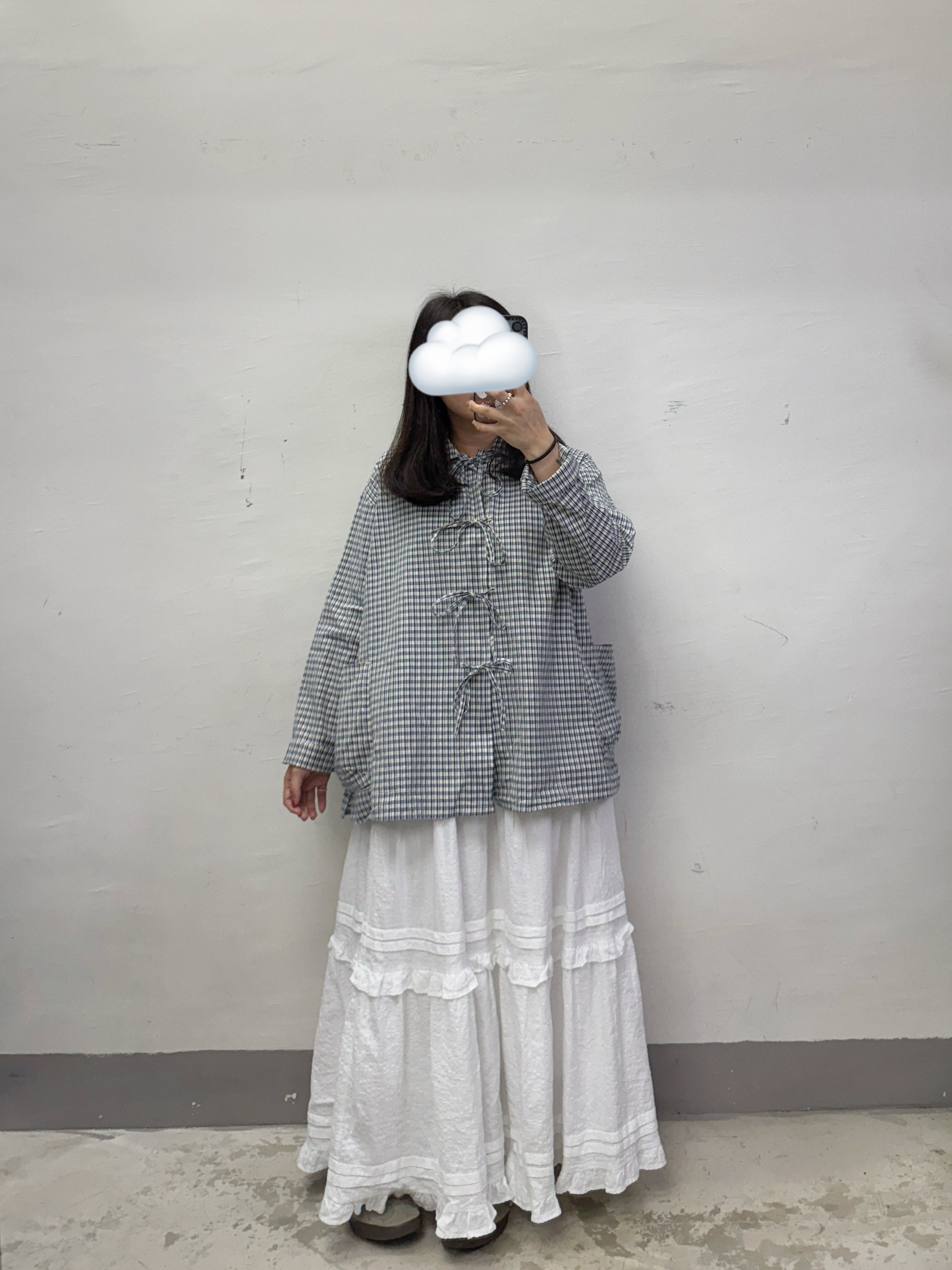 綁帶蝴蝶結反領恤top/外襯