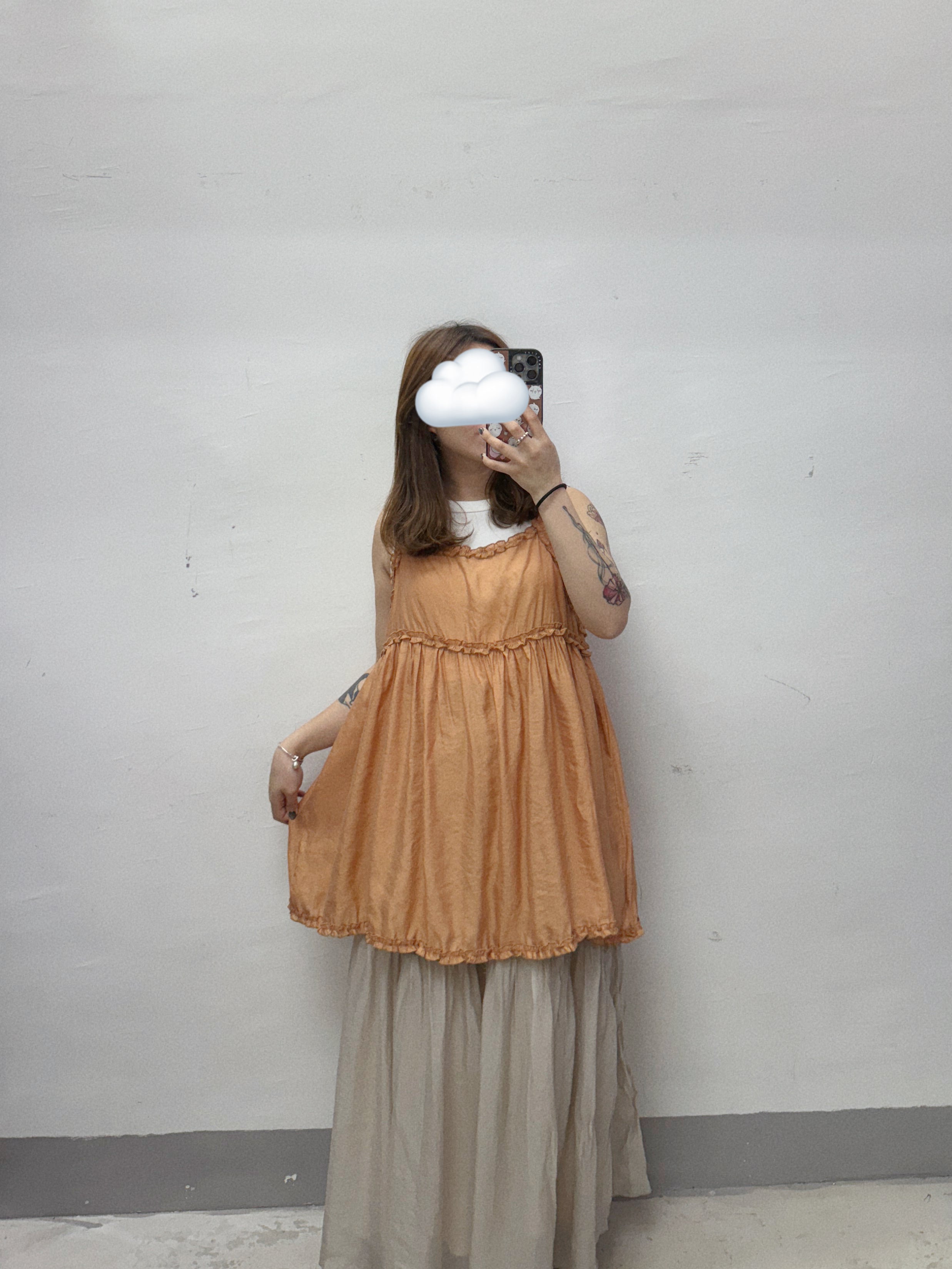 【SALE】絲滑～ruffle邊外搭丨白 灰