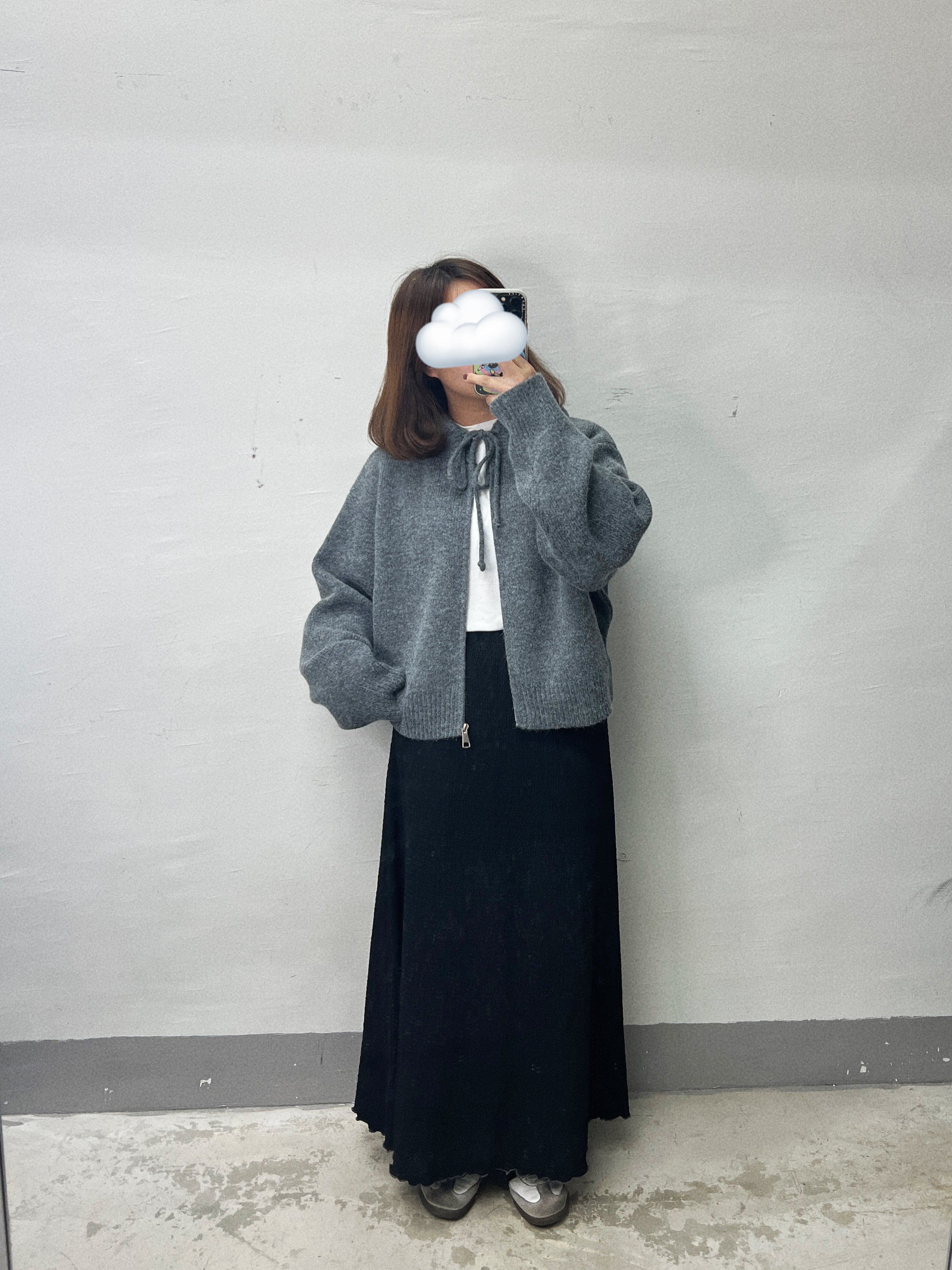 針織有帽拉鍊外套｜卡其