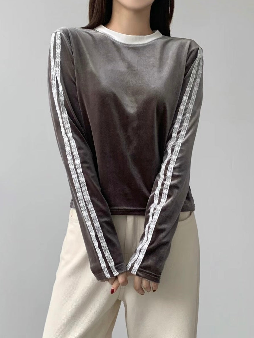 【SALE】絲絨lace top｜3 col