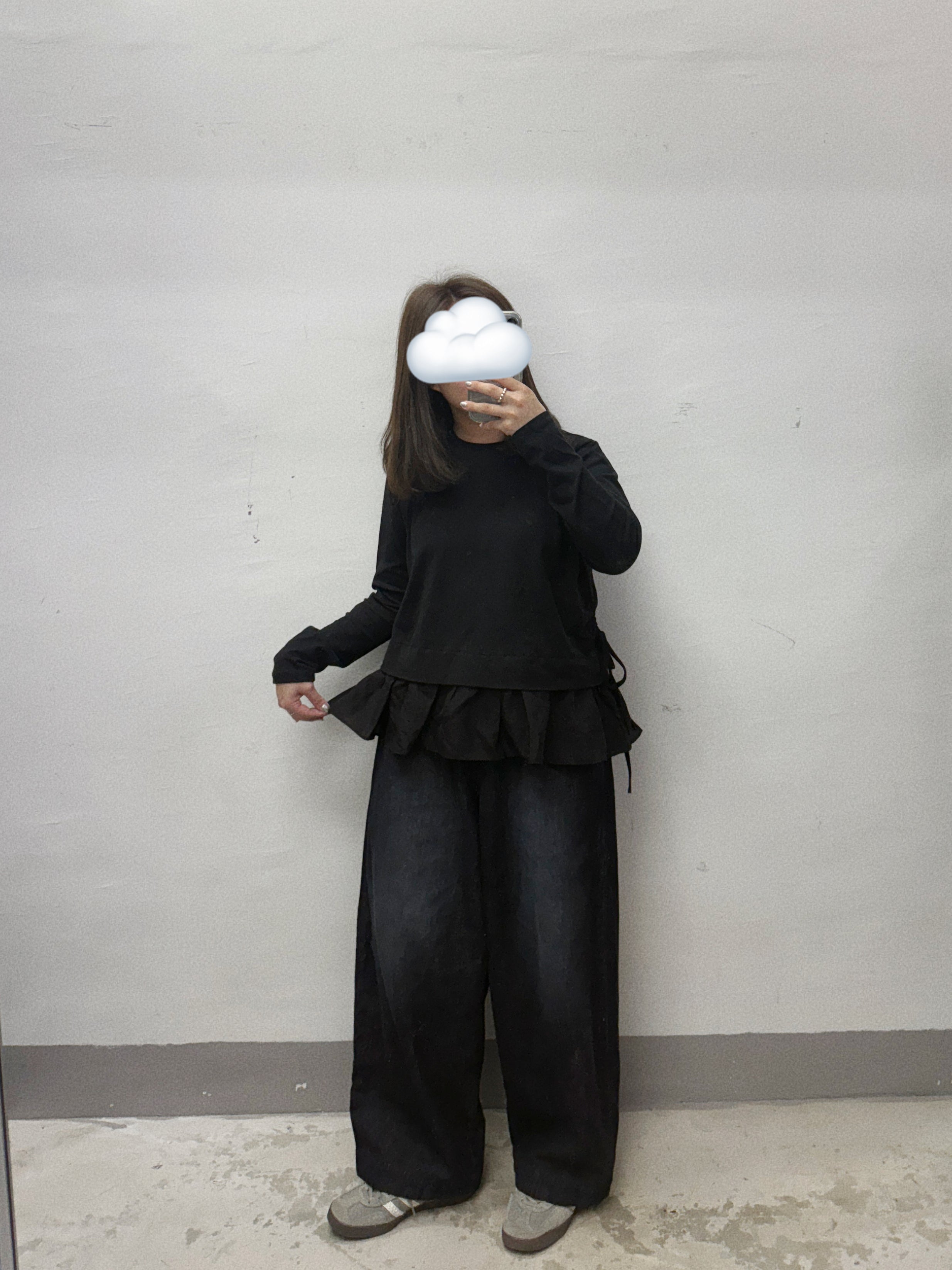 全橡筋腰洗水色牛仔闊褲丨2 col