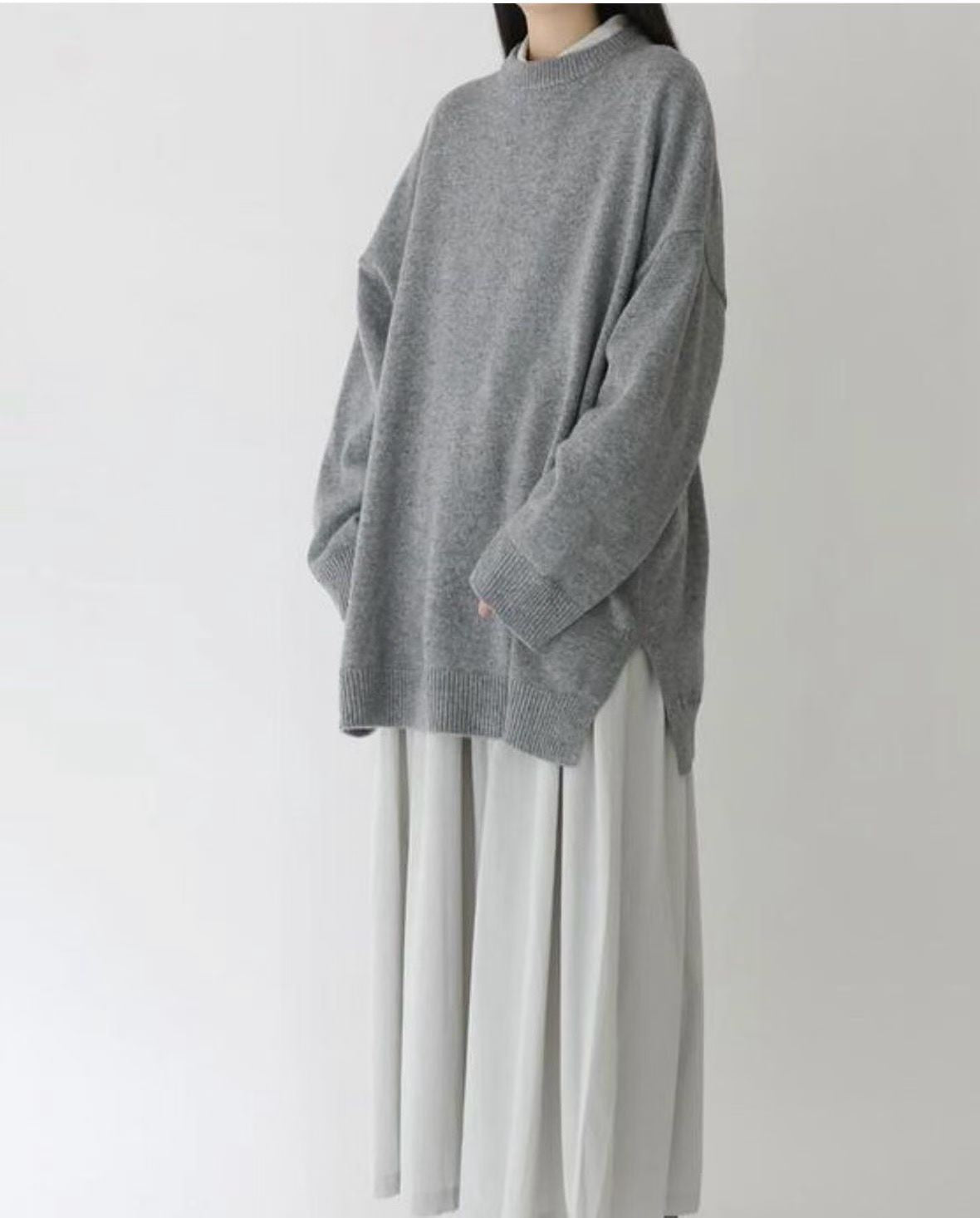 兩側開叉oversize冷衫丨3 col