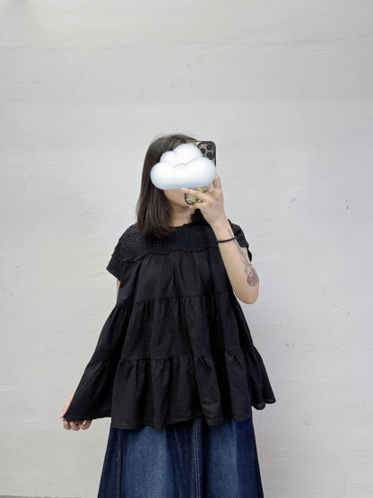 【新品優惠】刺繡通花層層上衣丨2 col