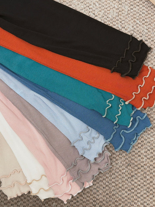 【SALE】波浪邊打底top丨米杏