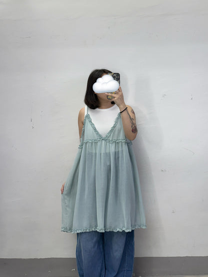 【新品優惠】ruffle邊透紗中長外搭丨3 col