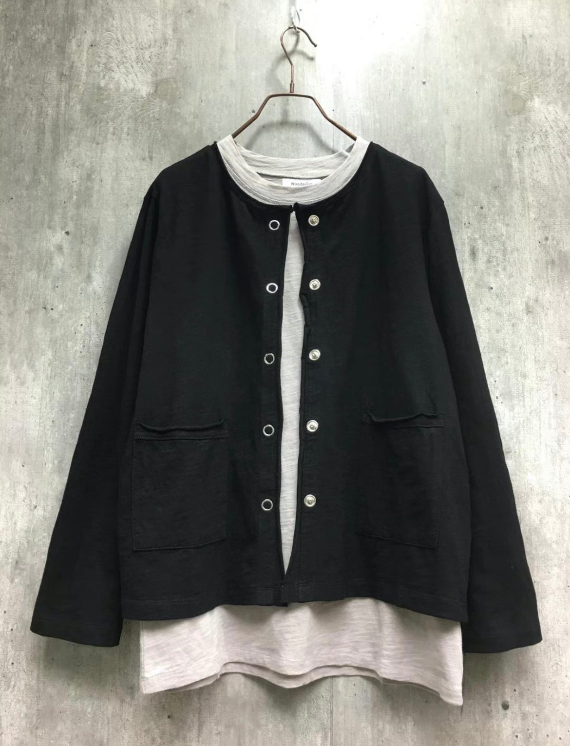 薄棉料啪啪鈕外套｜3 col