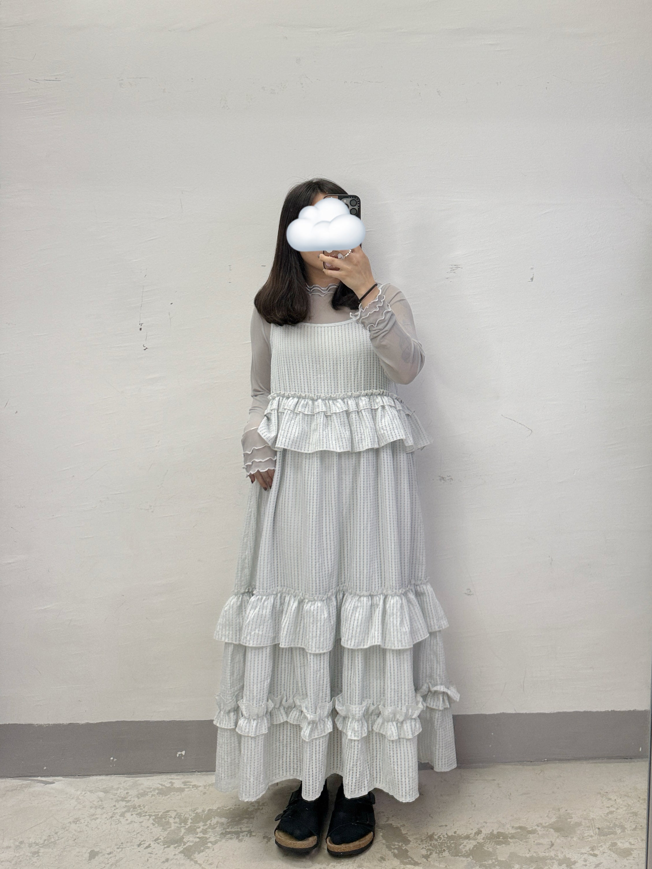 【SALE】格紋ruffle邊吊帶ops丨4 col