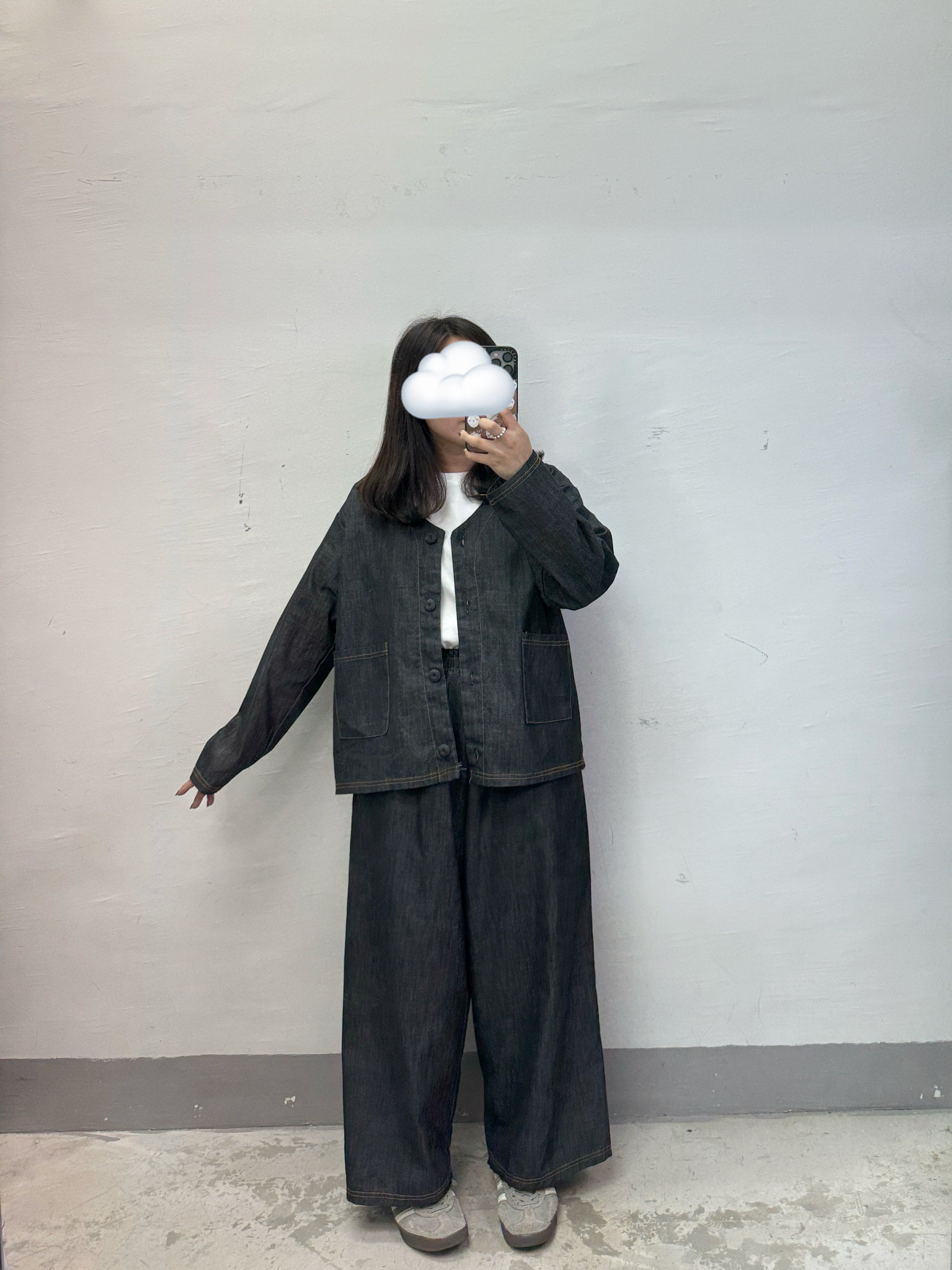 薄牛仔布V領外襯丨2 col