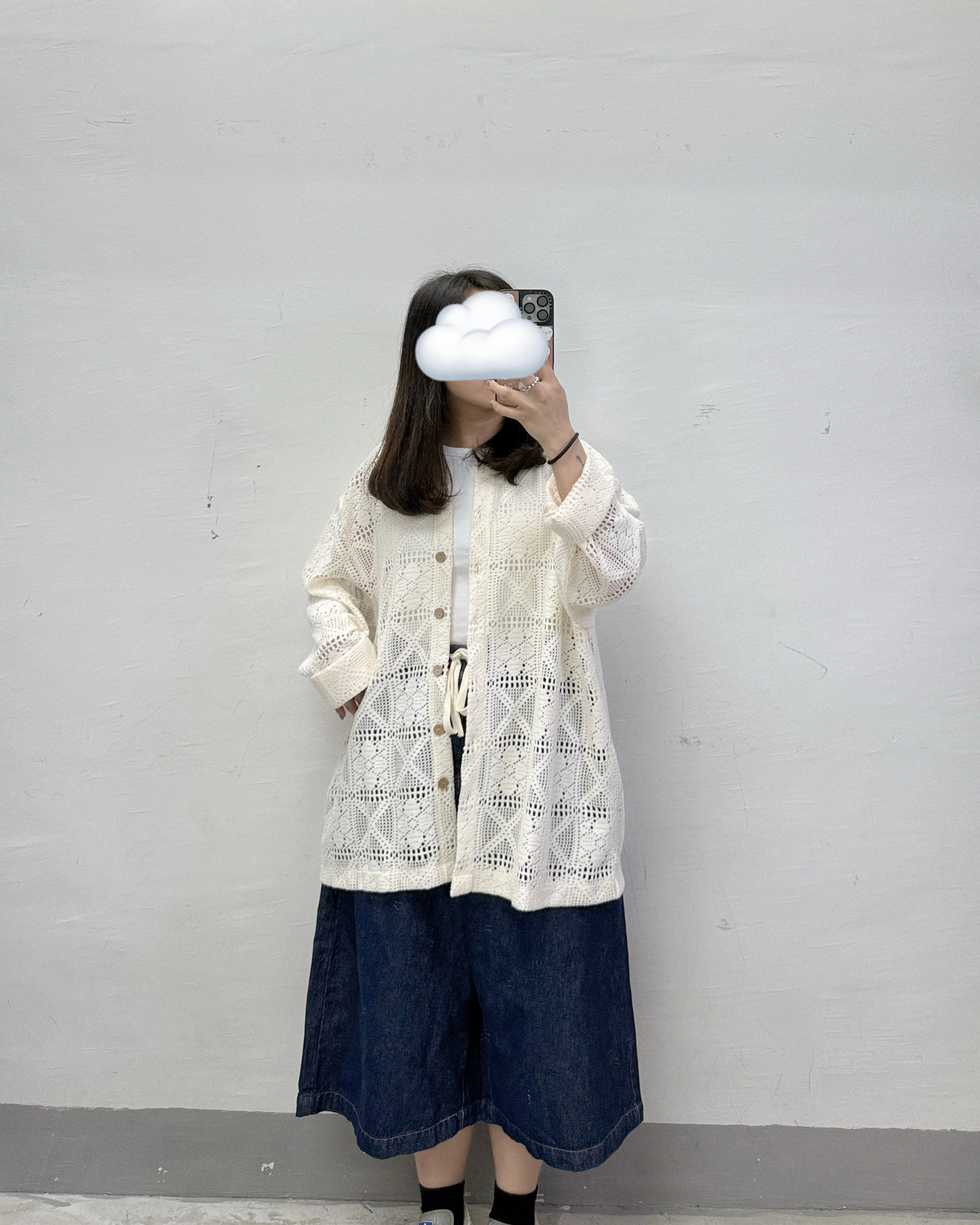 針織反領開胸上衣丨黑