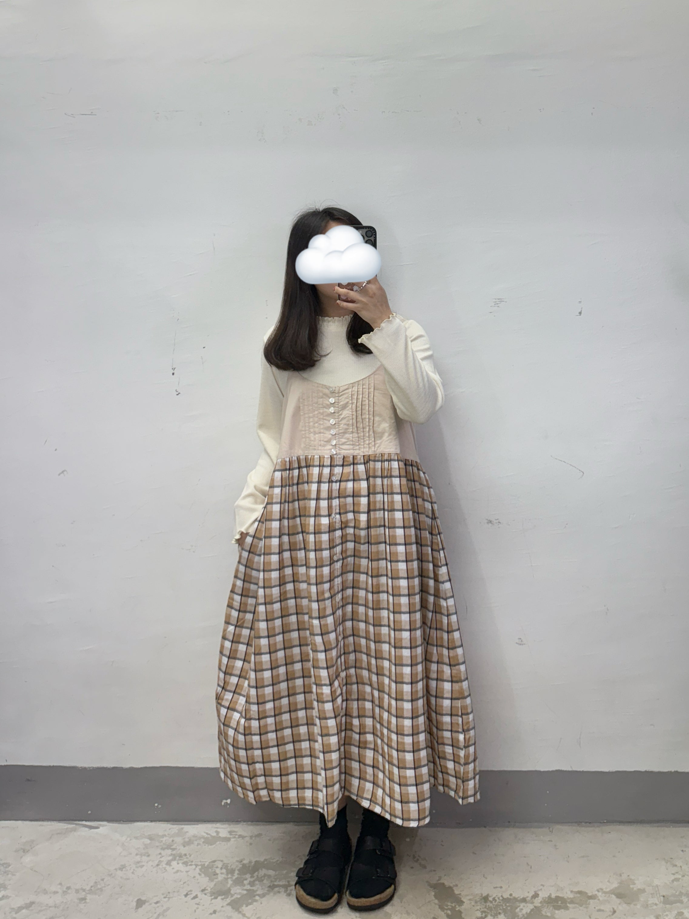 【新品優惠】拼布bb棉格紋吊帶ops丨2 col