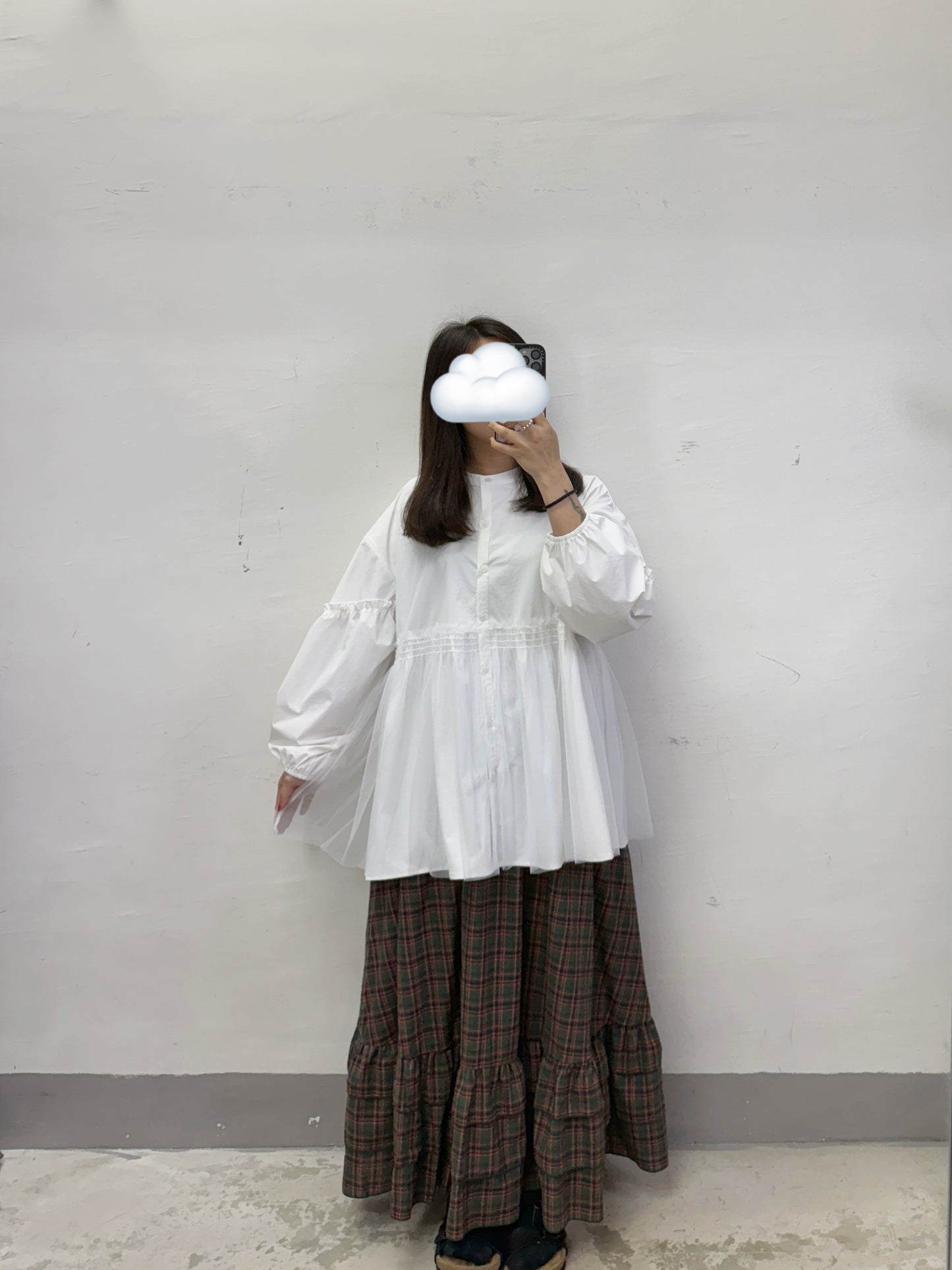 【SALE】ruffle拼紗嗦嗦料恤丨黑