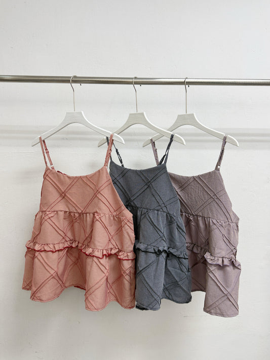 格紋後綁帶外搭丨3 col