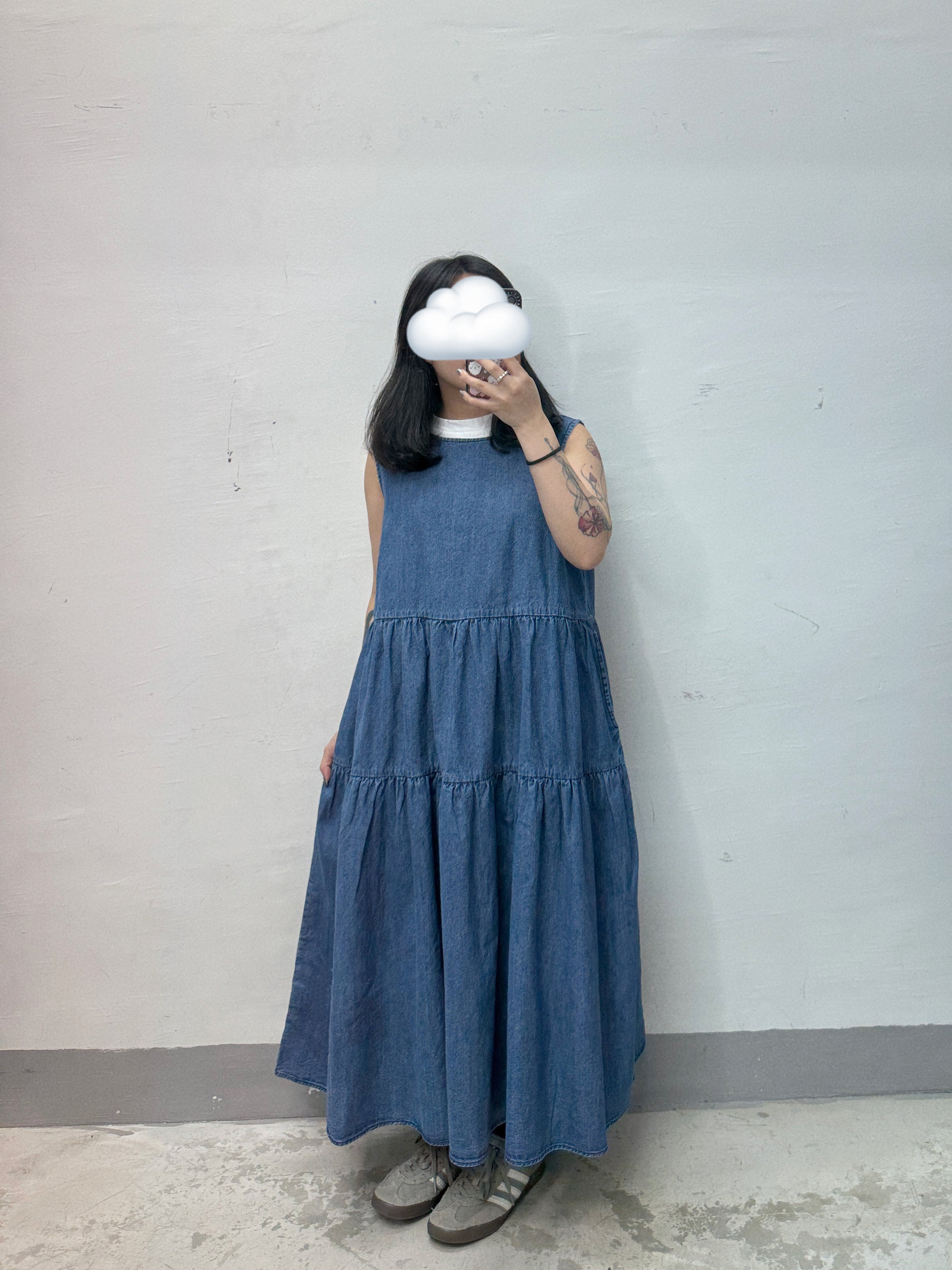 洗水色牛仔層層ops丨2 col