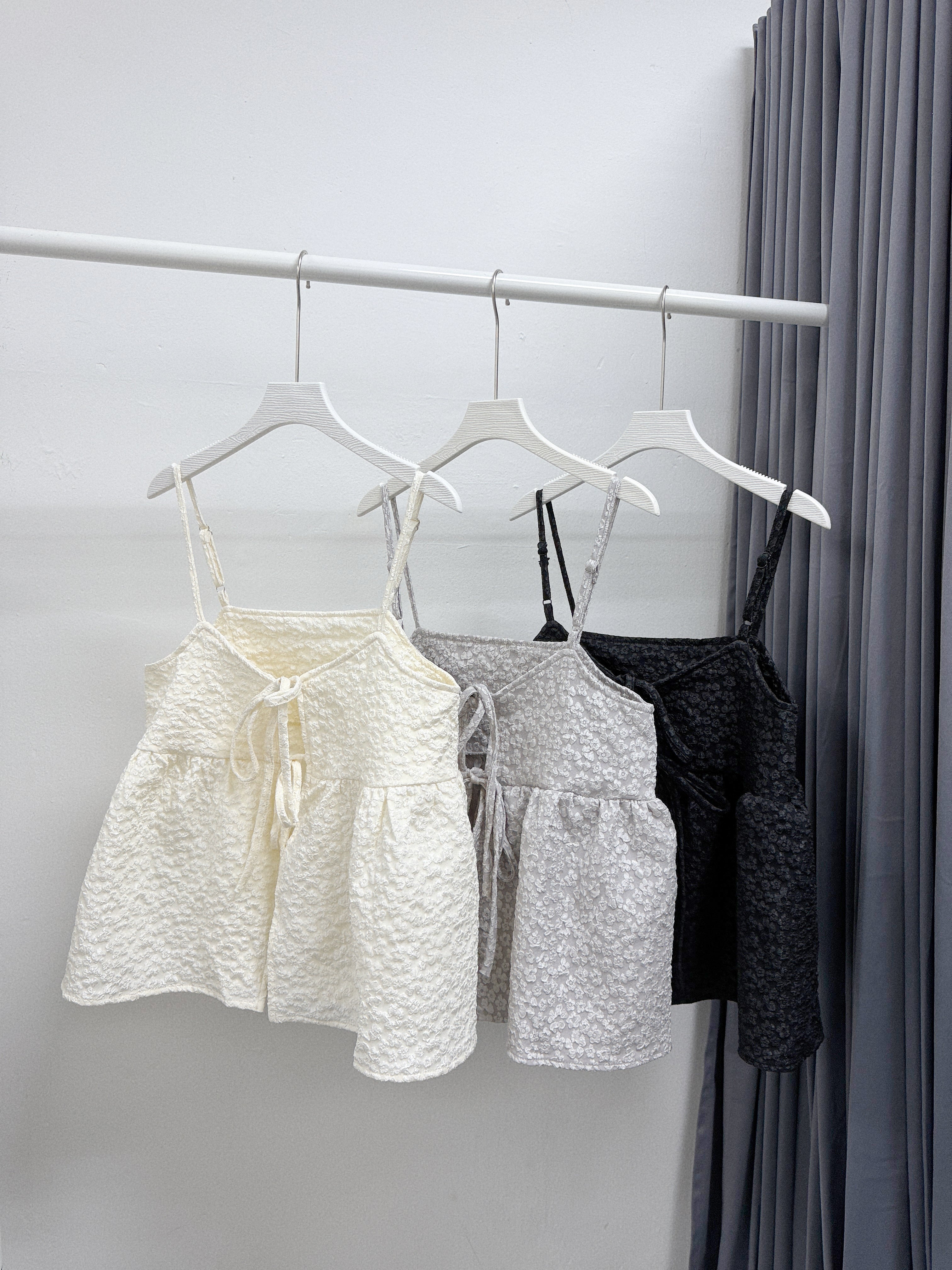 【SALE】2-way花花綁帶外搭丨奶油