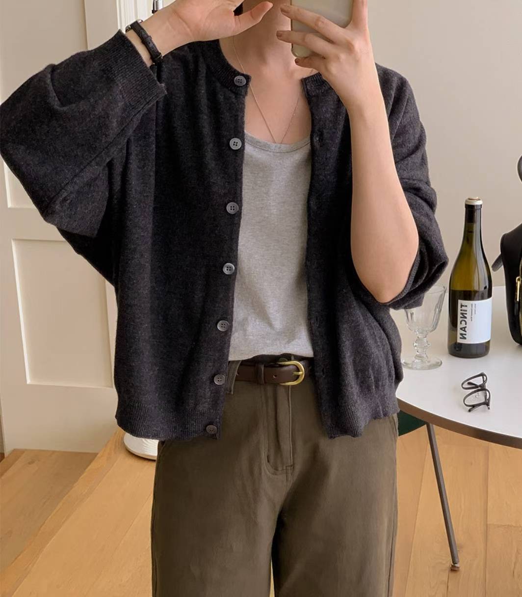 圓領闊身羊毛外套｜8 col