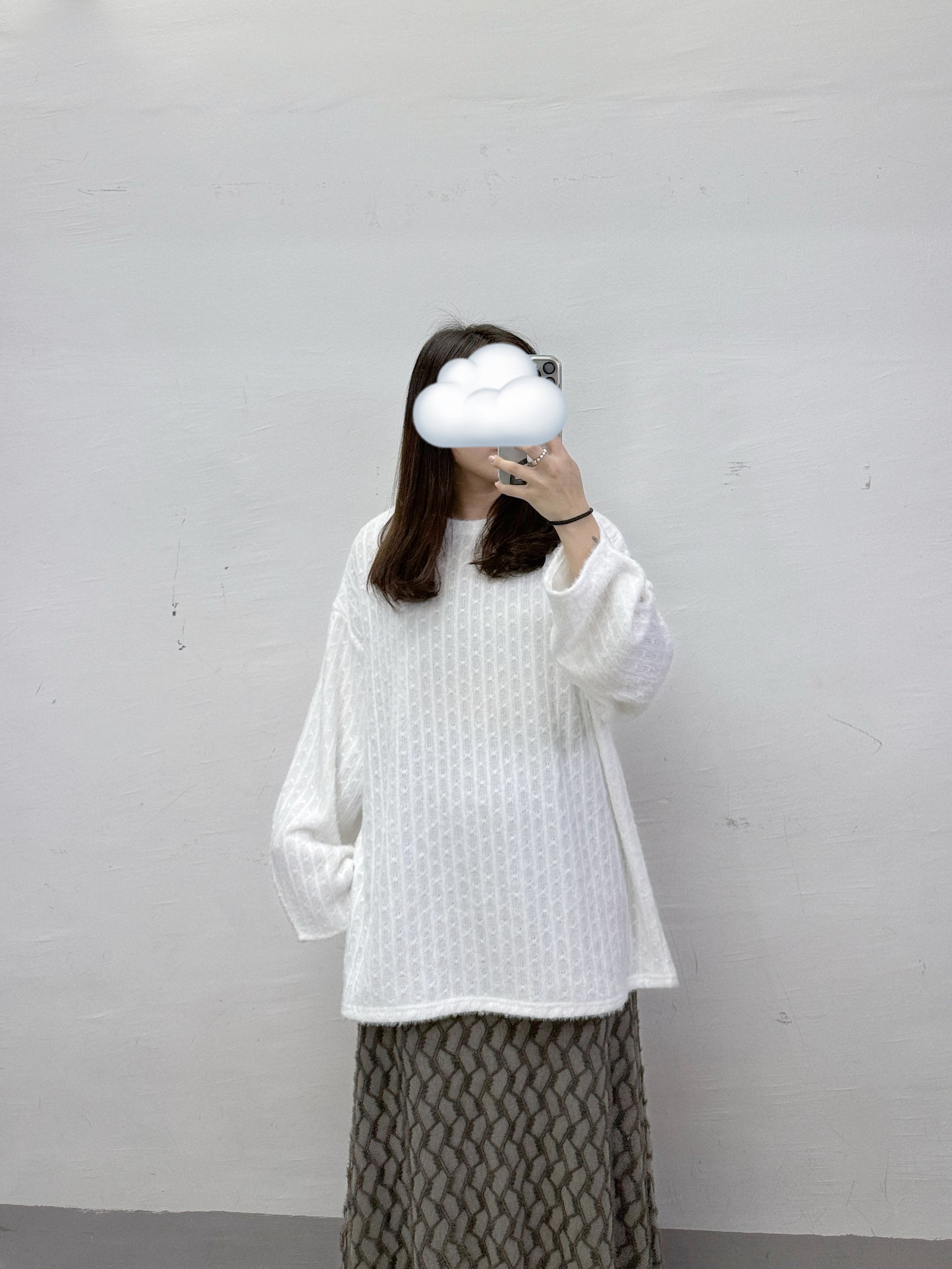 【SALE】暗花紋軟綿綿舒服針織上衣丨4 col
