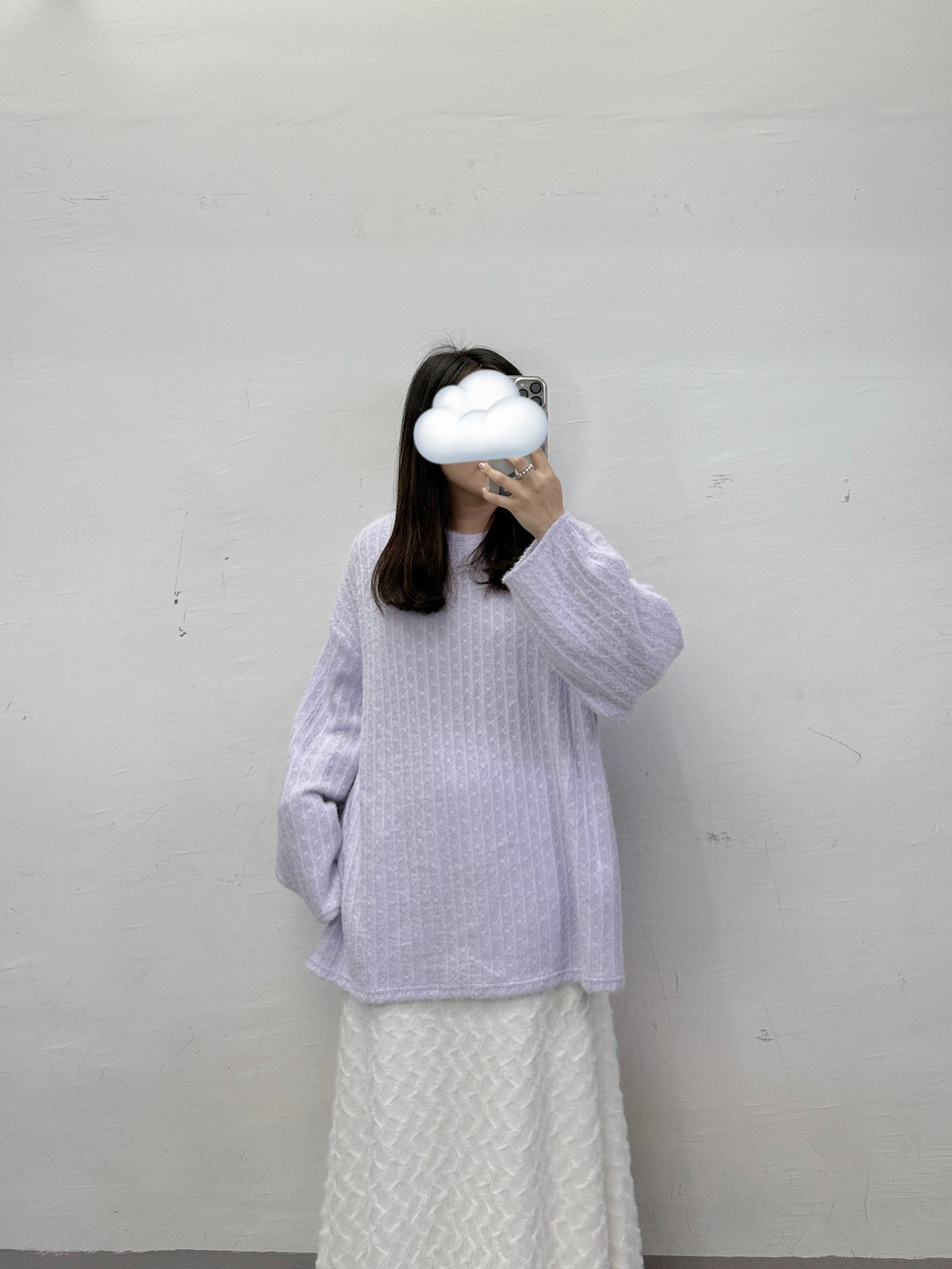 【SALE】暗花紋軟綿綿舒服針織上衣丨4 col