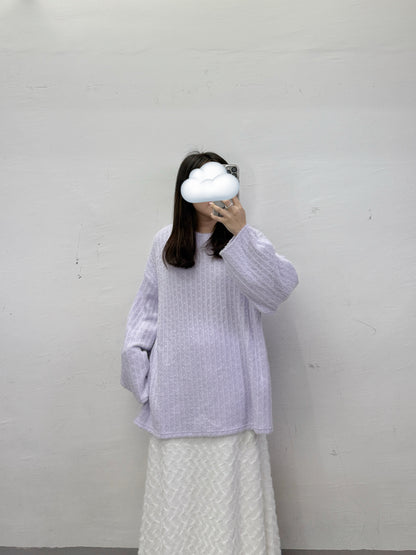【SALE】暗花紋軟綿綿舒服針織上衣丨4 col