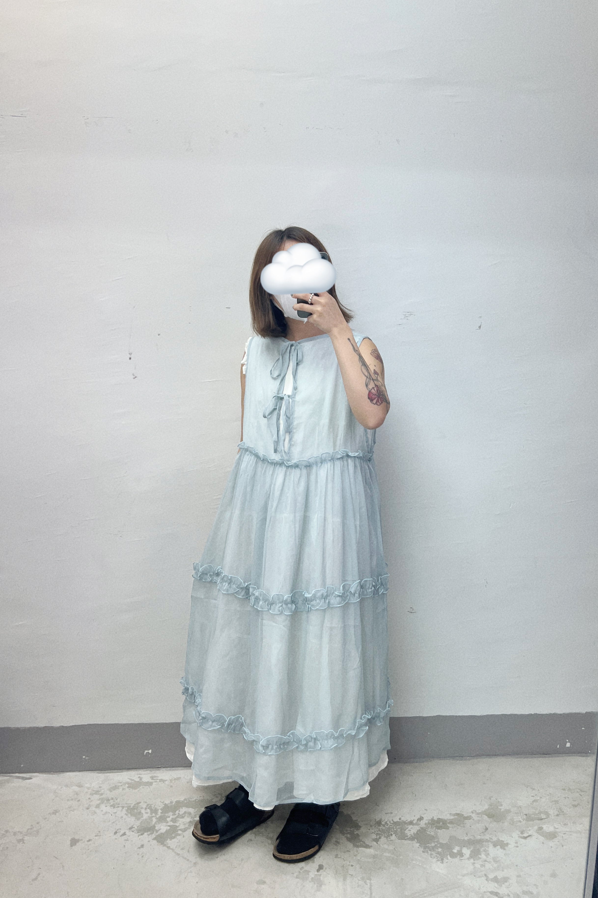 【SALE】2-way ruffle邊透紗ops｜4 col