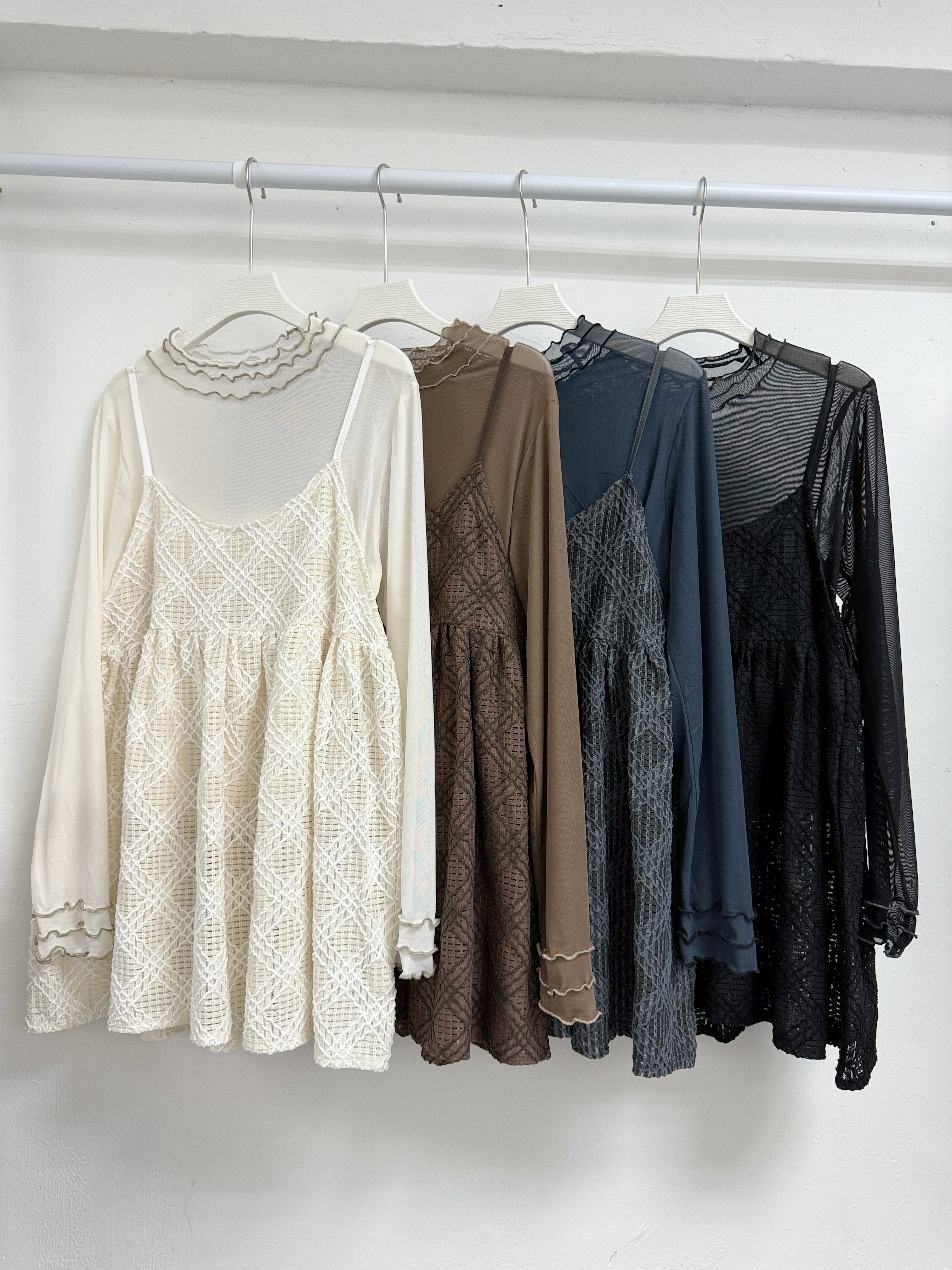 【SALE】立體菱格紋針織外搭丨4 col