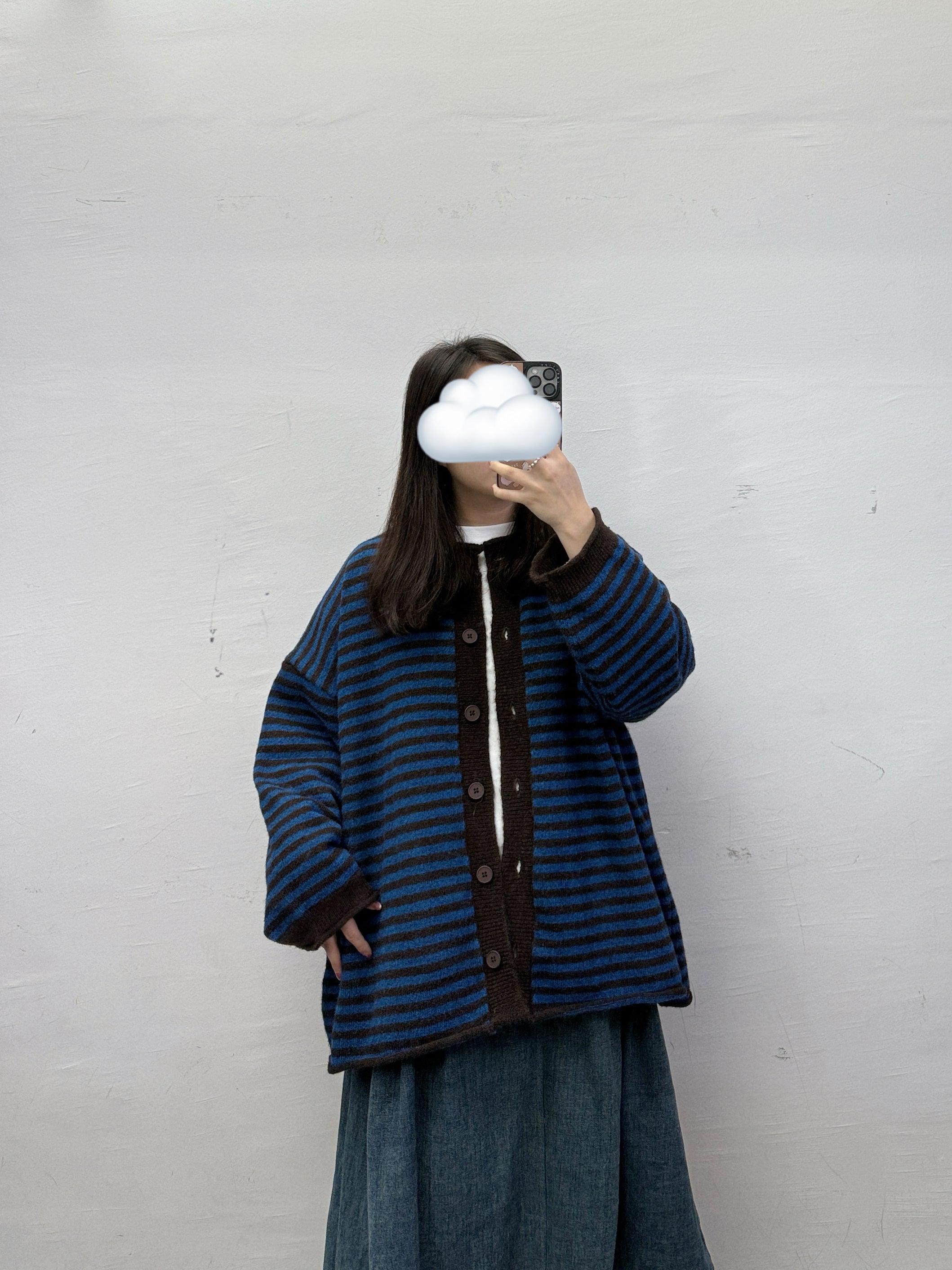 拼色條紋針織外套丨4 col