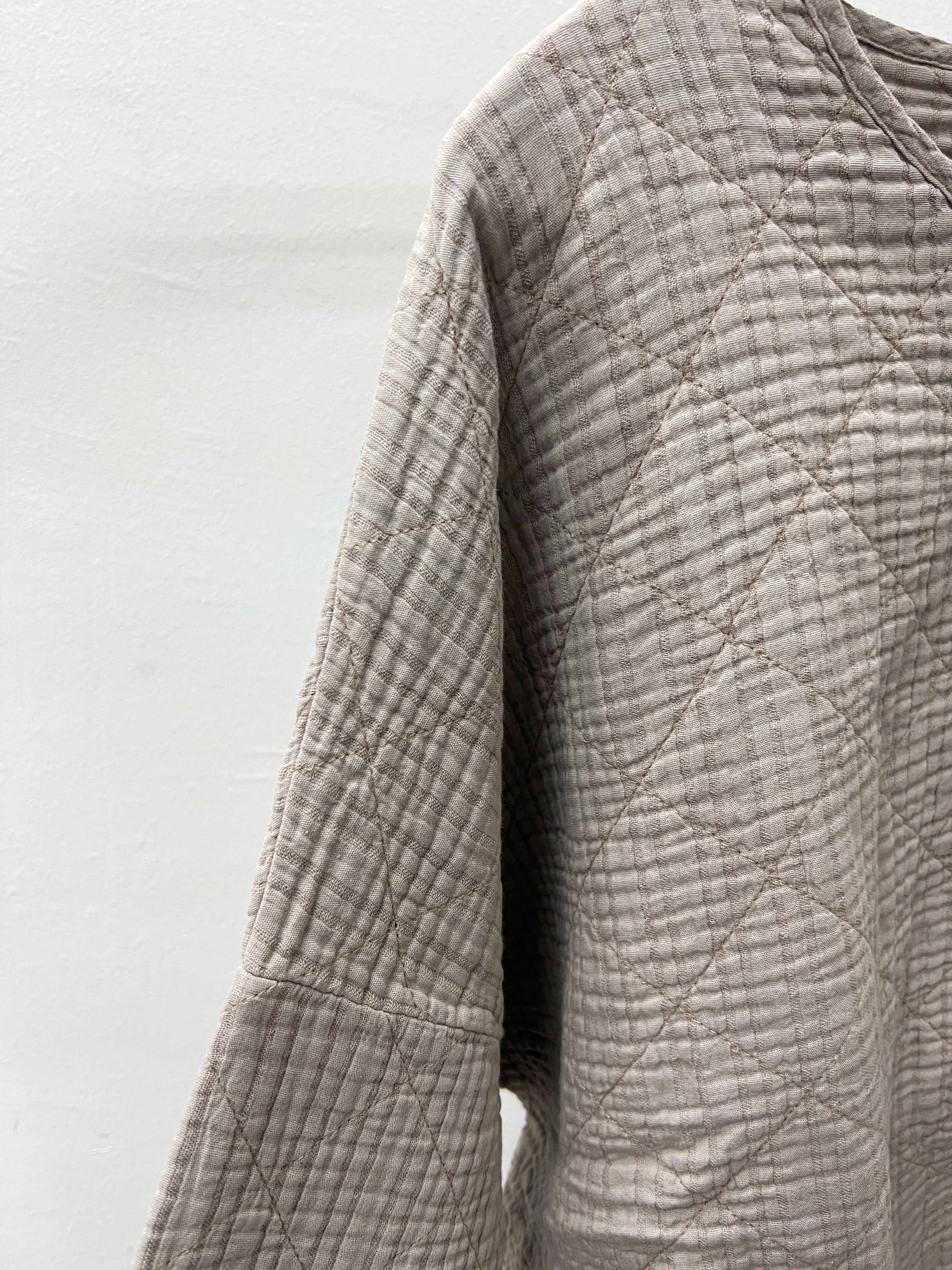 暗條紋菱格薄棉外套｜2 col