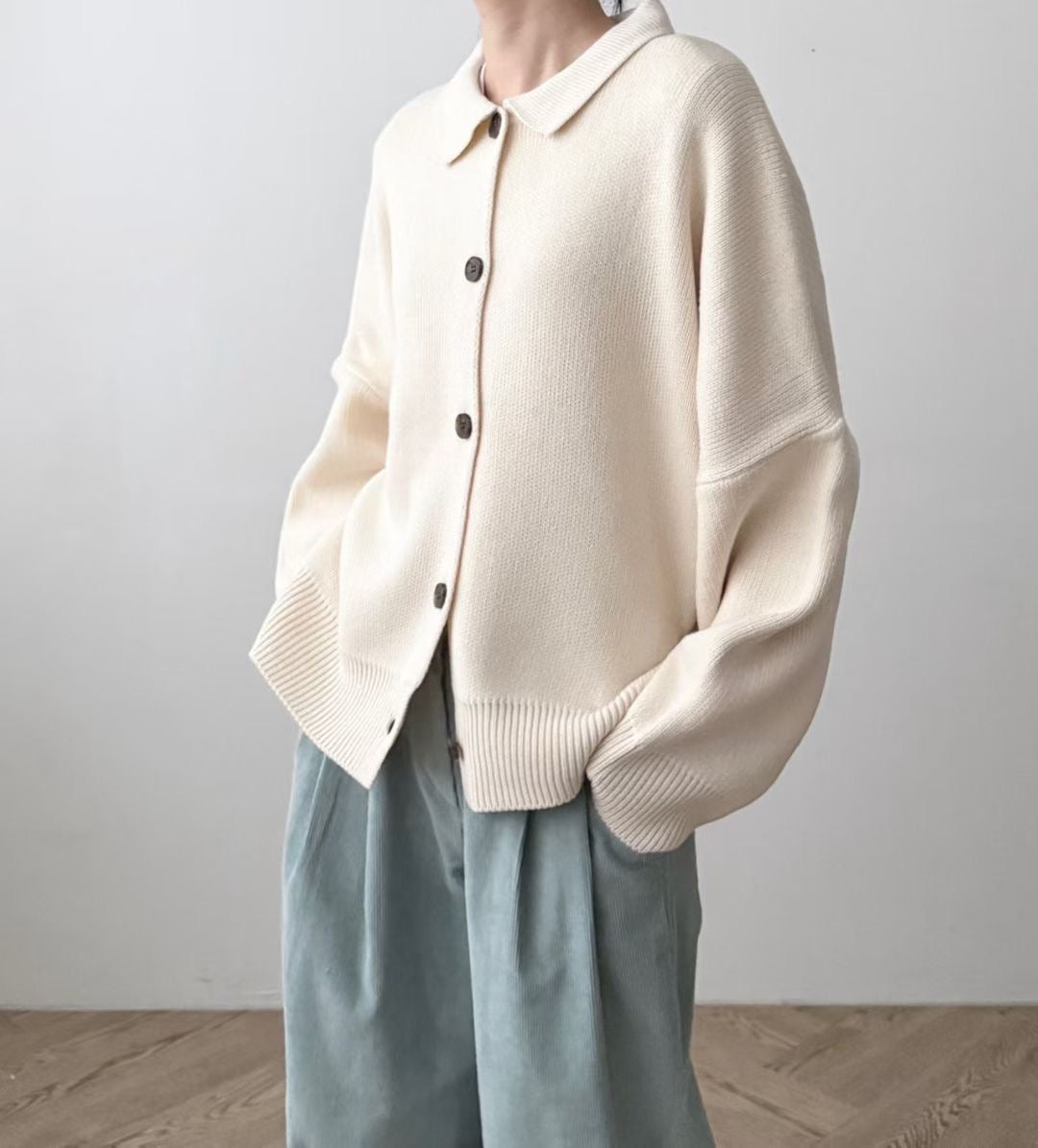 反領針織外套丨2 col