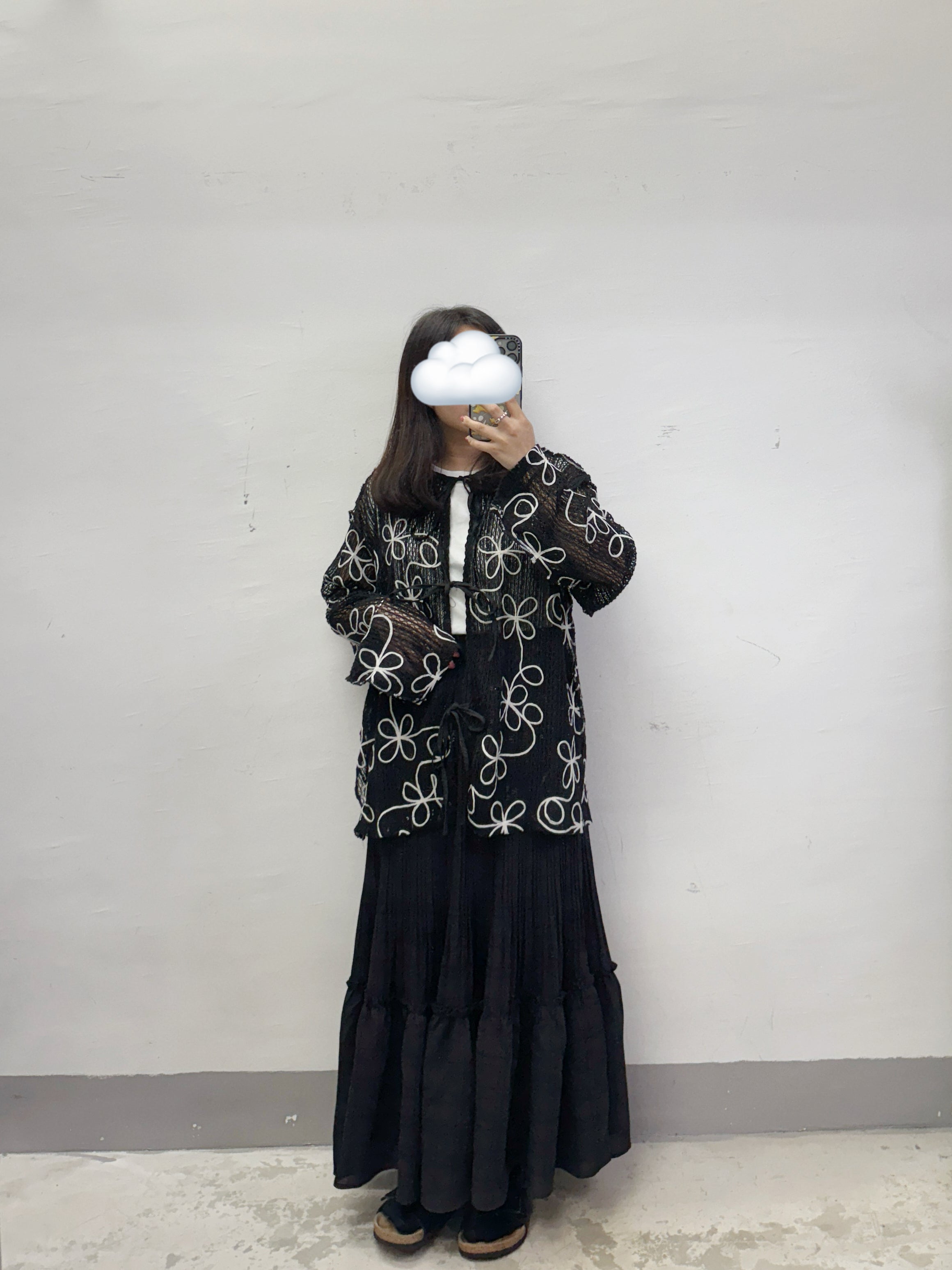 壓褶暗格紋半身裙丨4 col