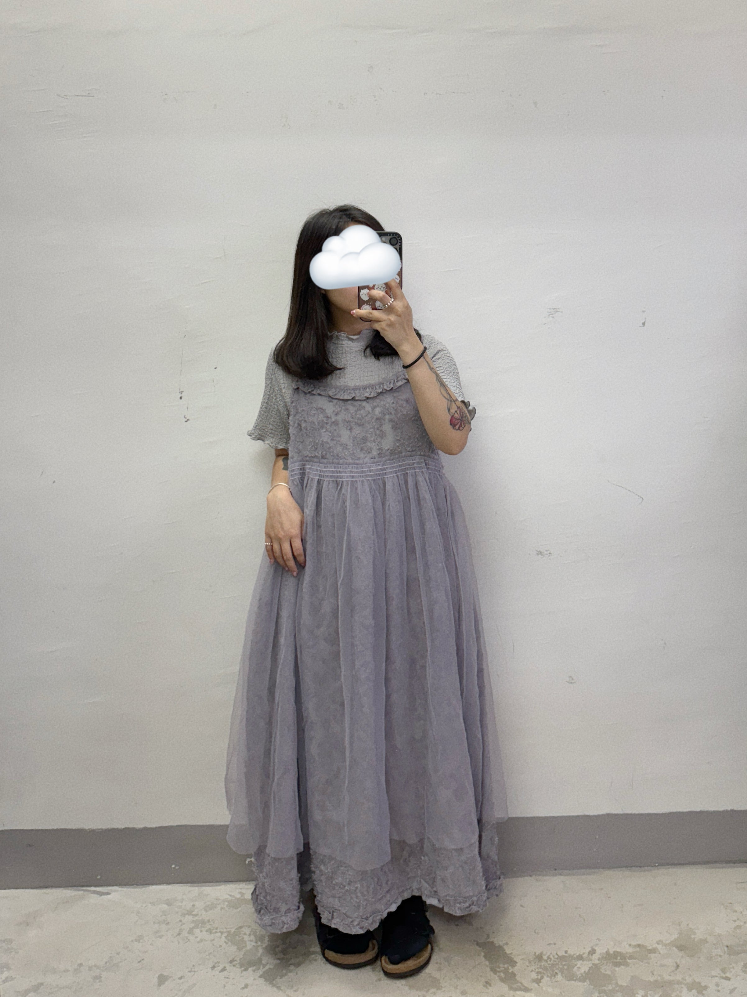 【SALE】推！花花紋拼紗ops丨黑