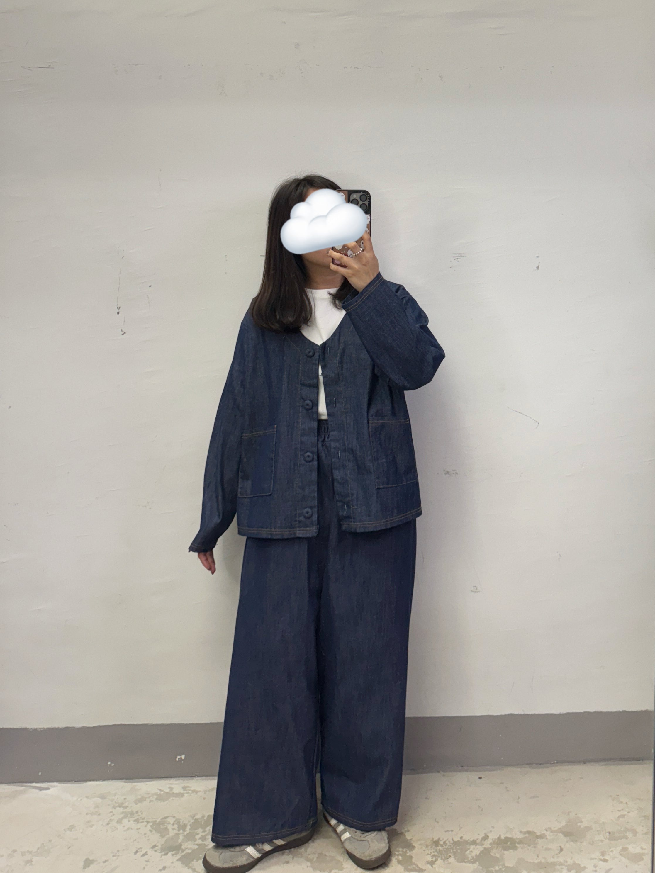 薄牛仔布V領外襯丨2 col