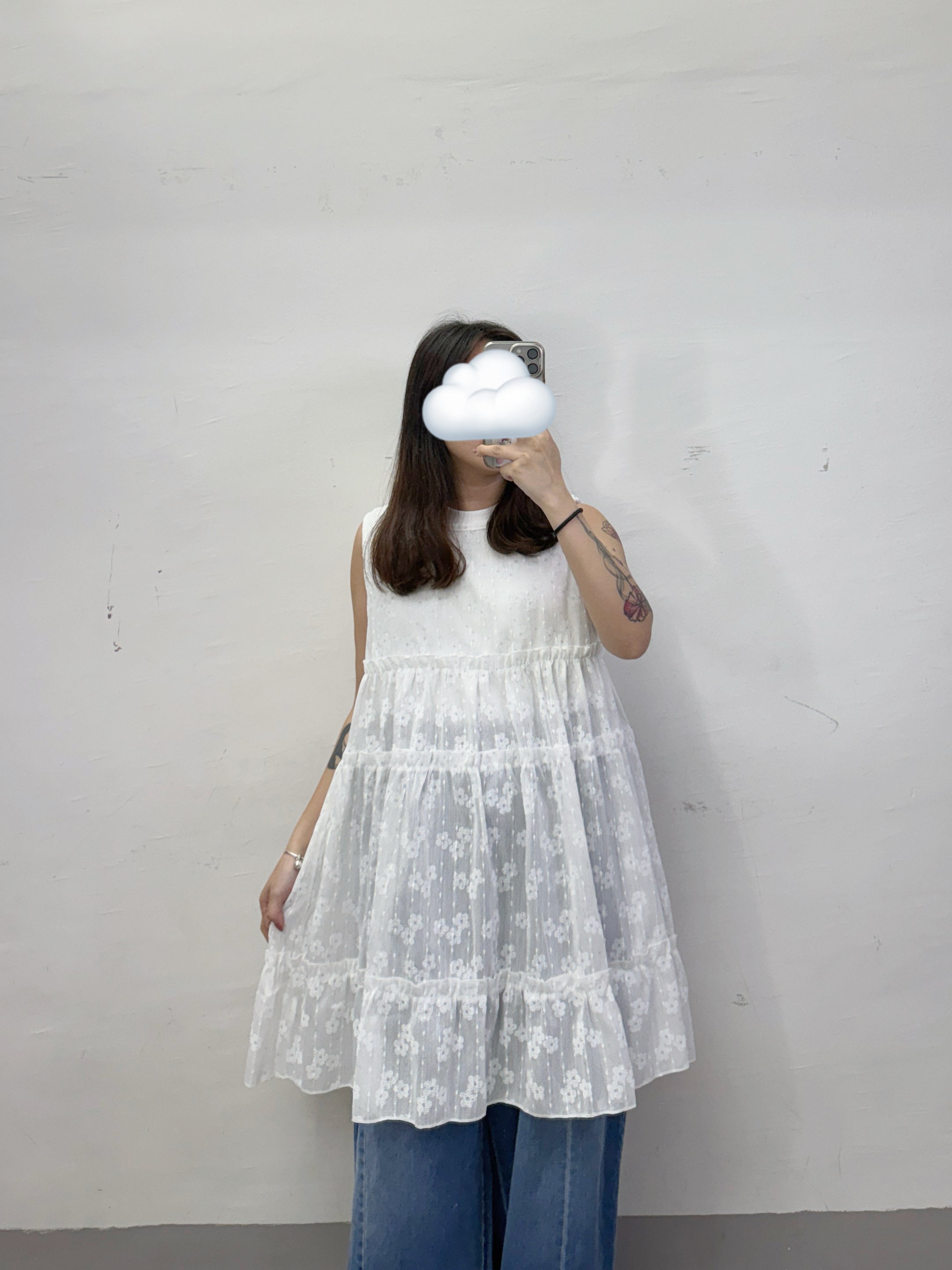 閃閃印花ruffle中長背心/外搭丨3 col