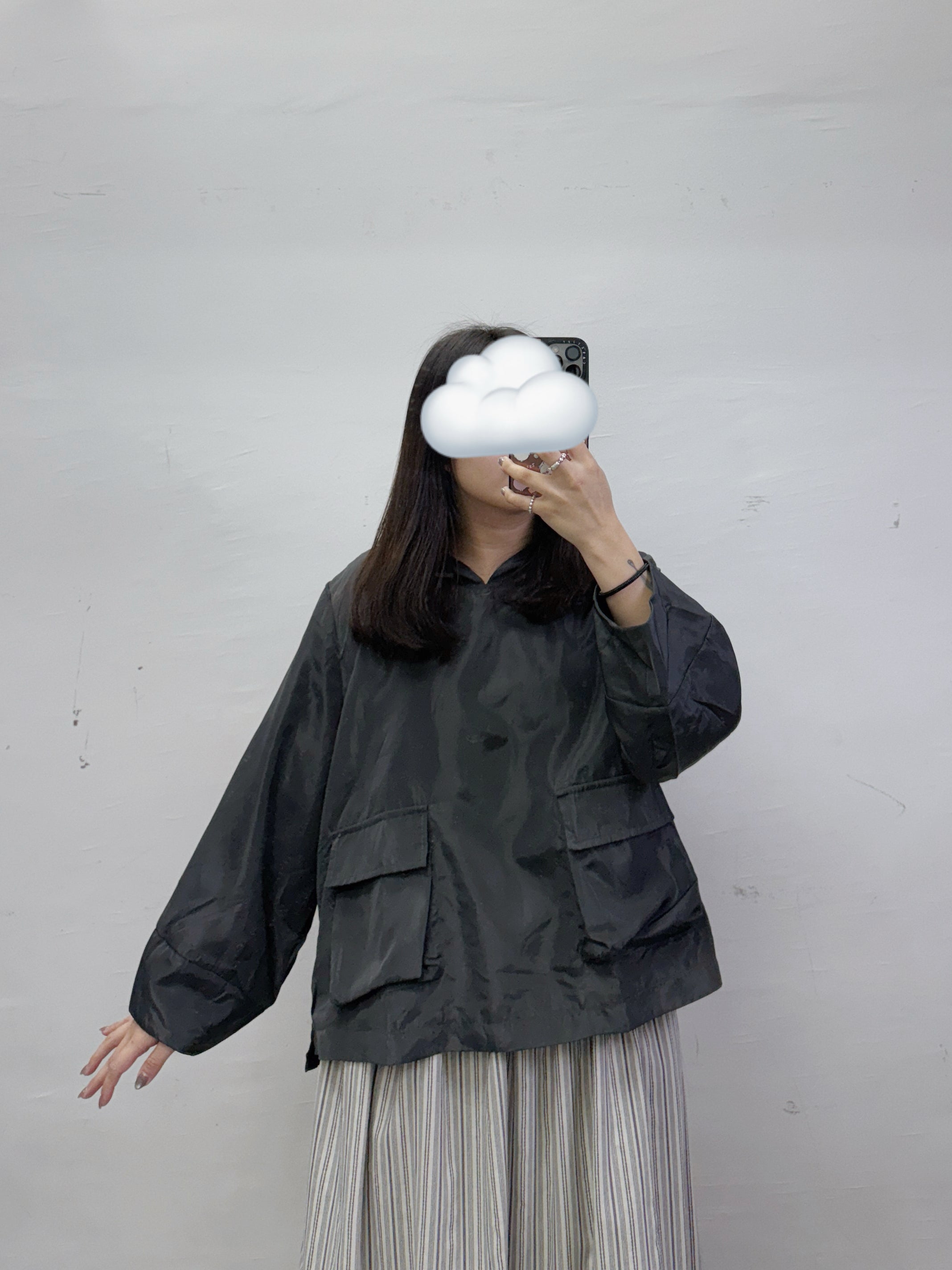 嗦嗦風褸料口袋連帽上衣（內有薄棉內里）丨2 col