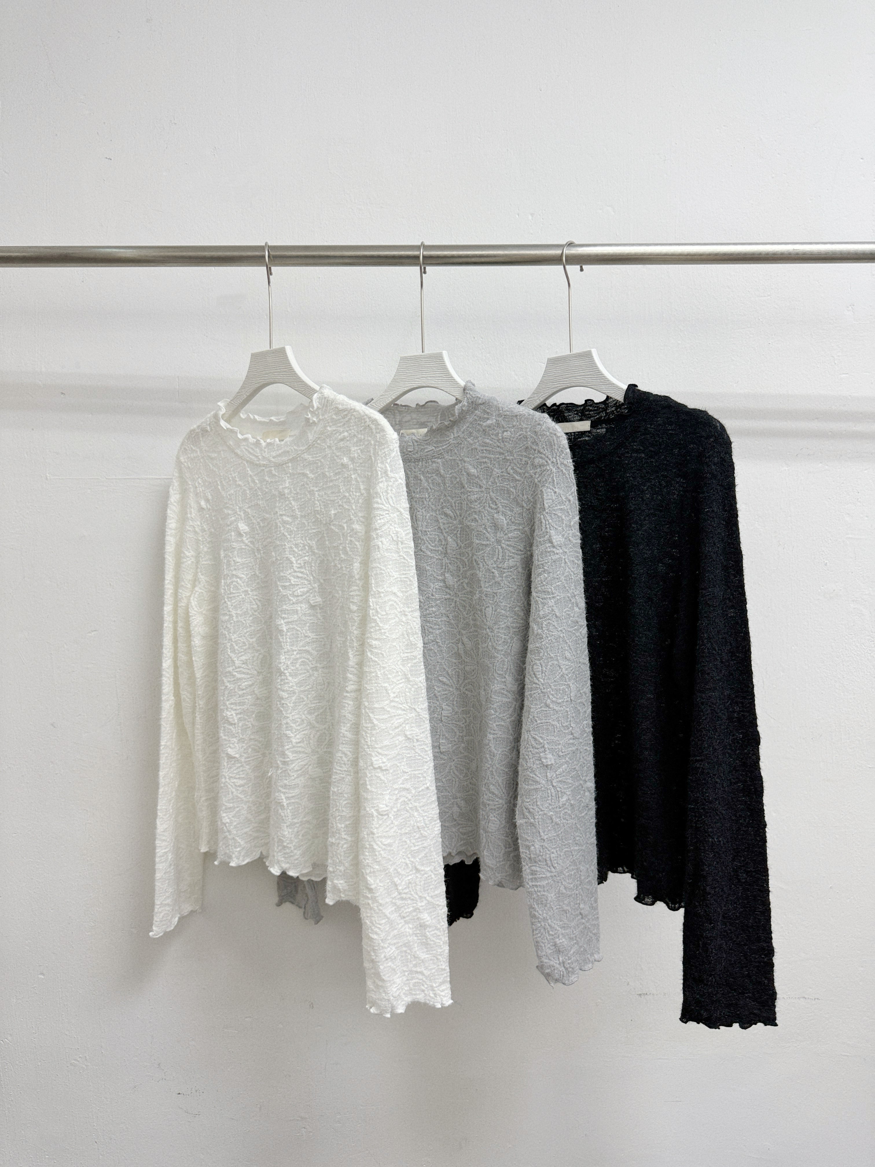 靚~暗花紋打底top丨3 col