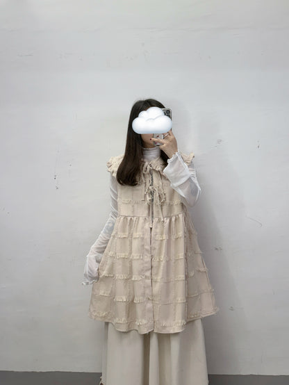 流蘇可拆娃娃領格紋外搭丨4 col