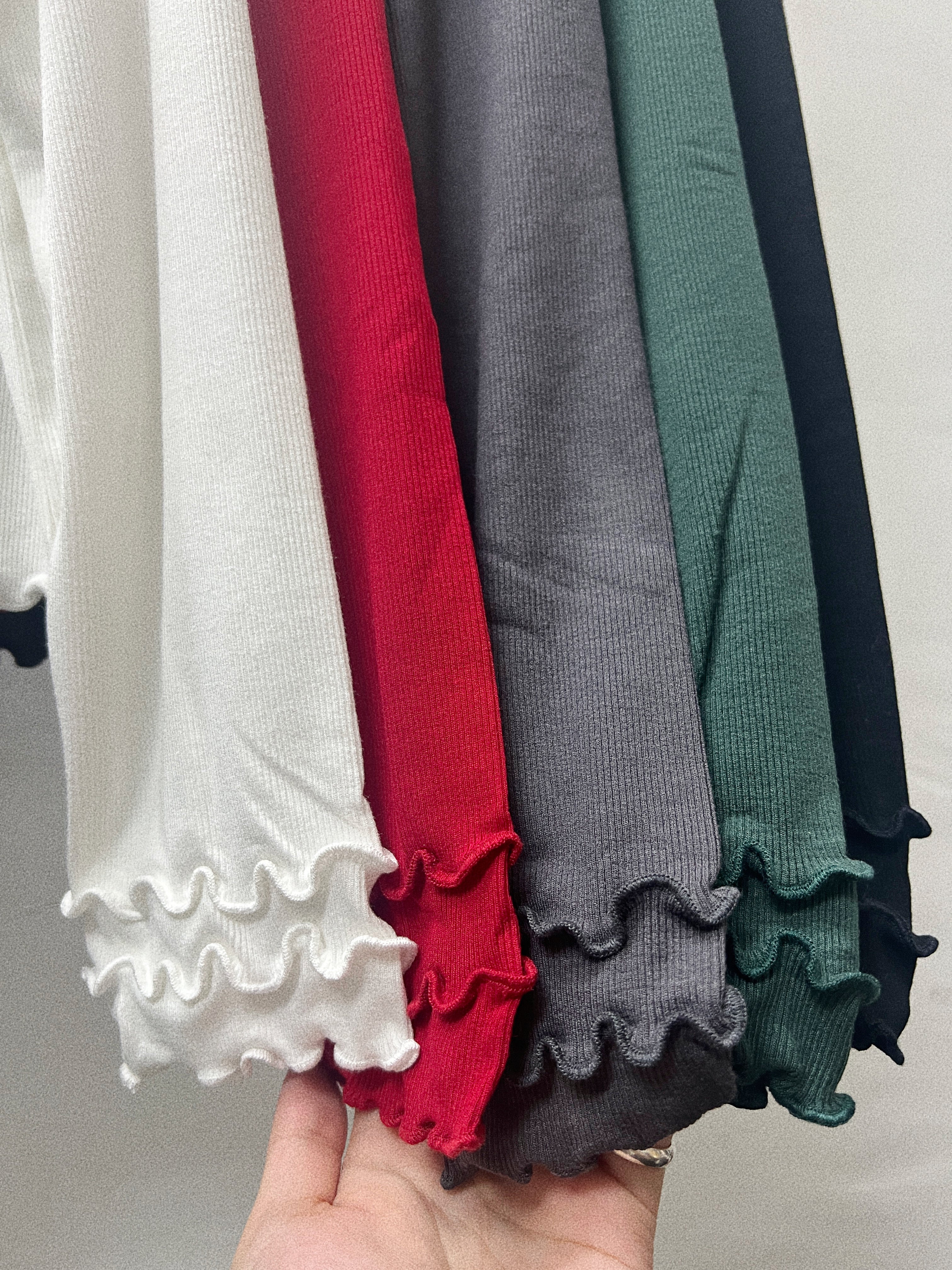 波浪邊basic top｜灰