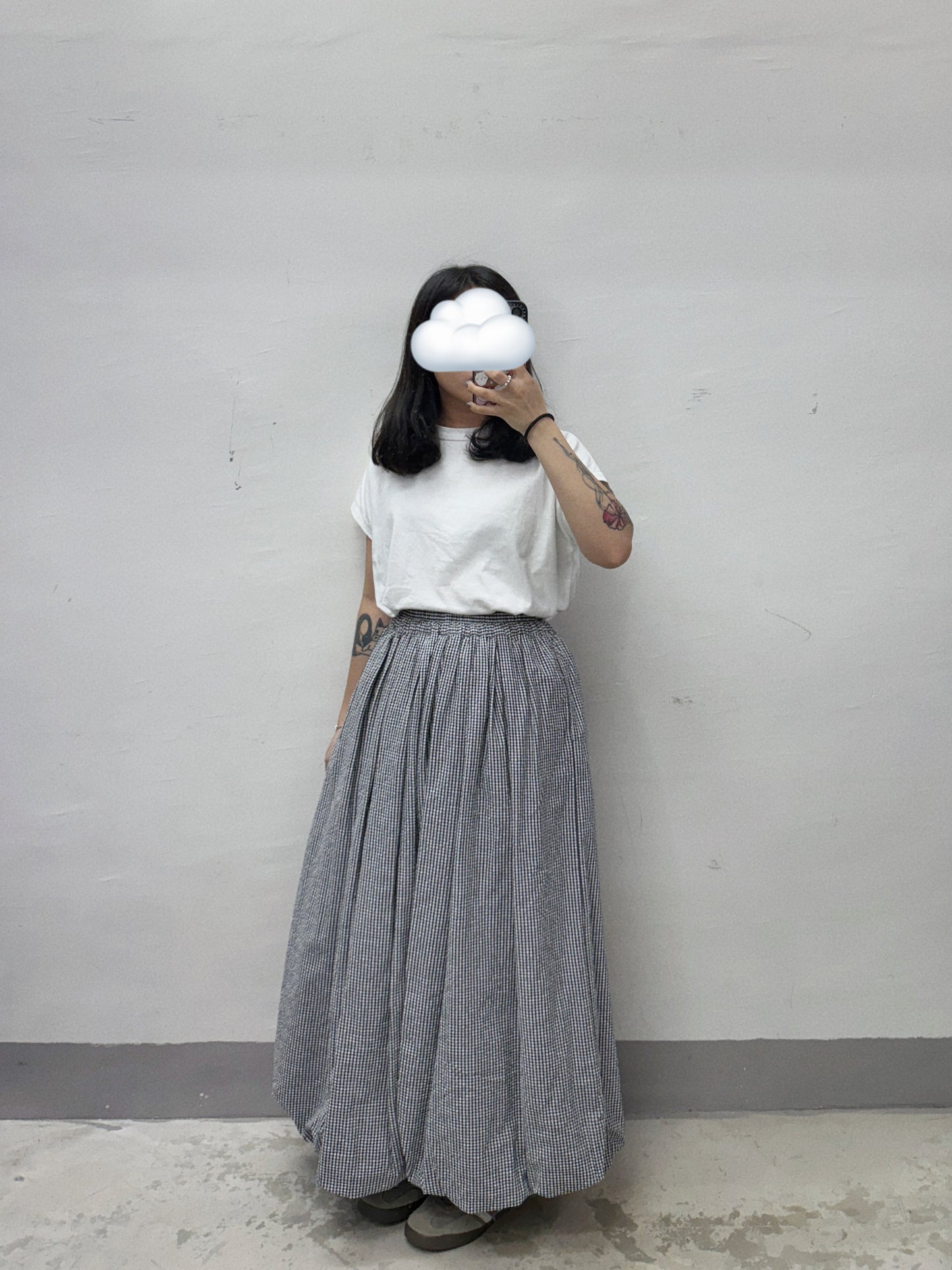【SALE】泡泡底格仔半身裙丨2 col