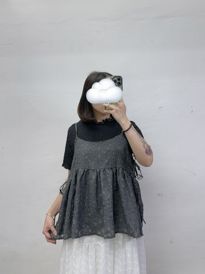 【SALE】花花紋側綁帶外搭丨4 col