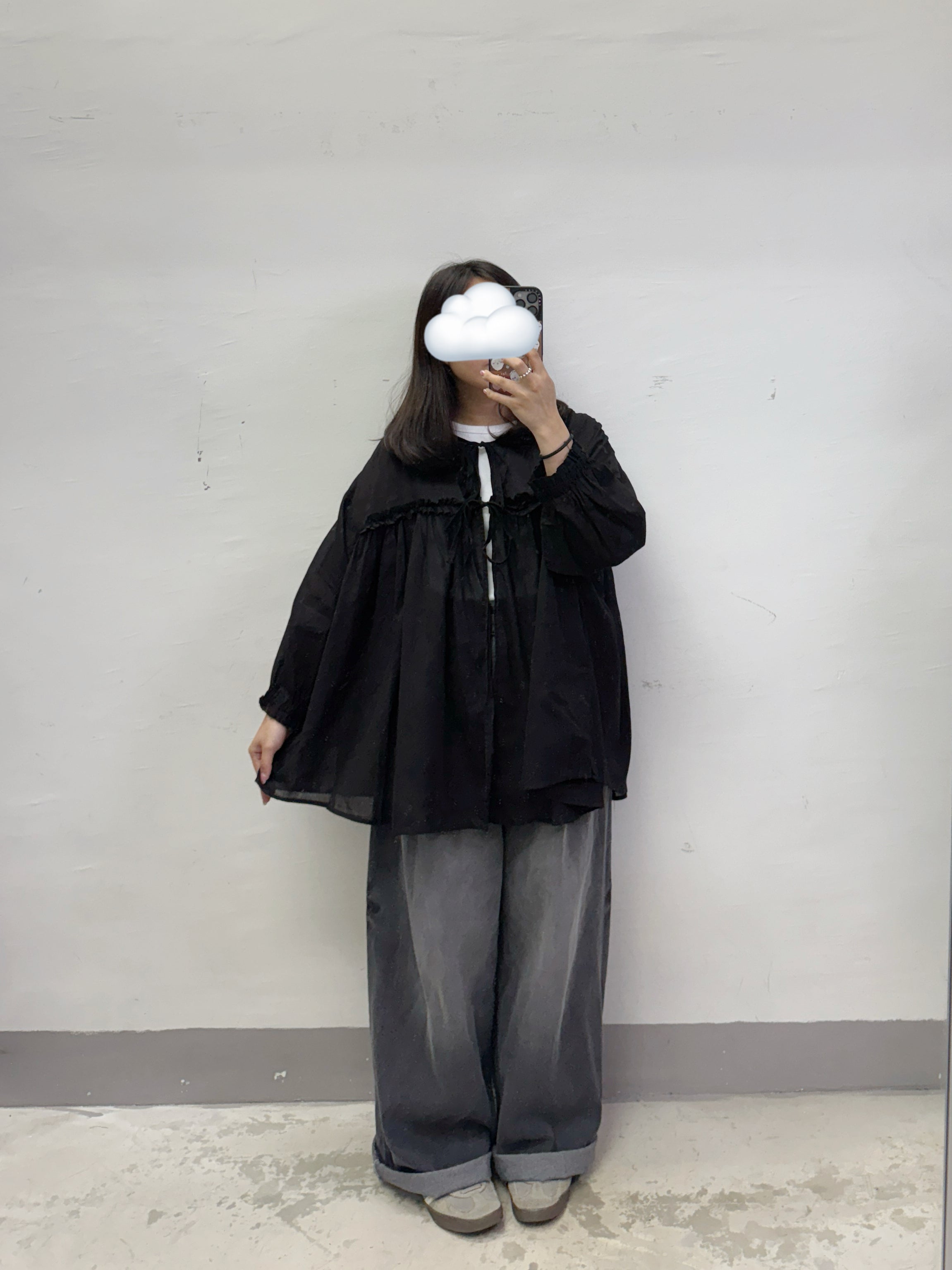 推！ruffle邊綁帶薄外襯丨白