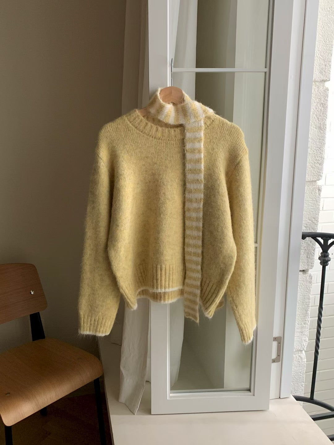 【新品優惠】SET!圍巾拼色毛衣丨4 col