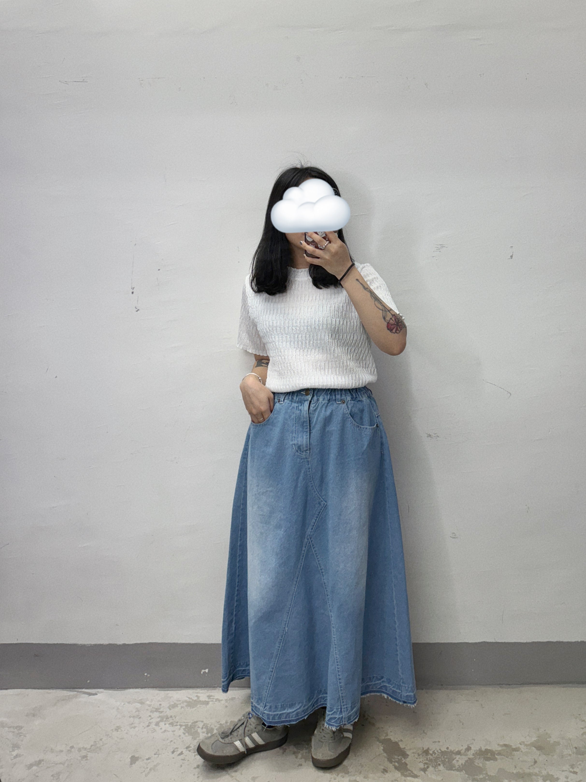 daily洗水色牛仔半身裙