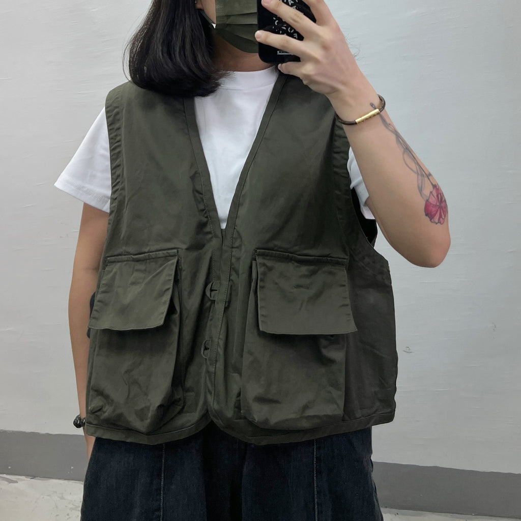 【SALE】worker vest｜藍 黃