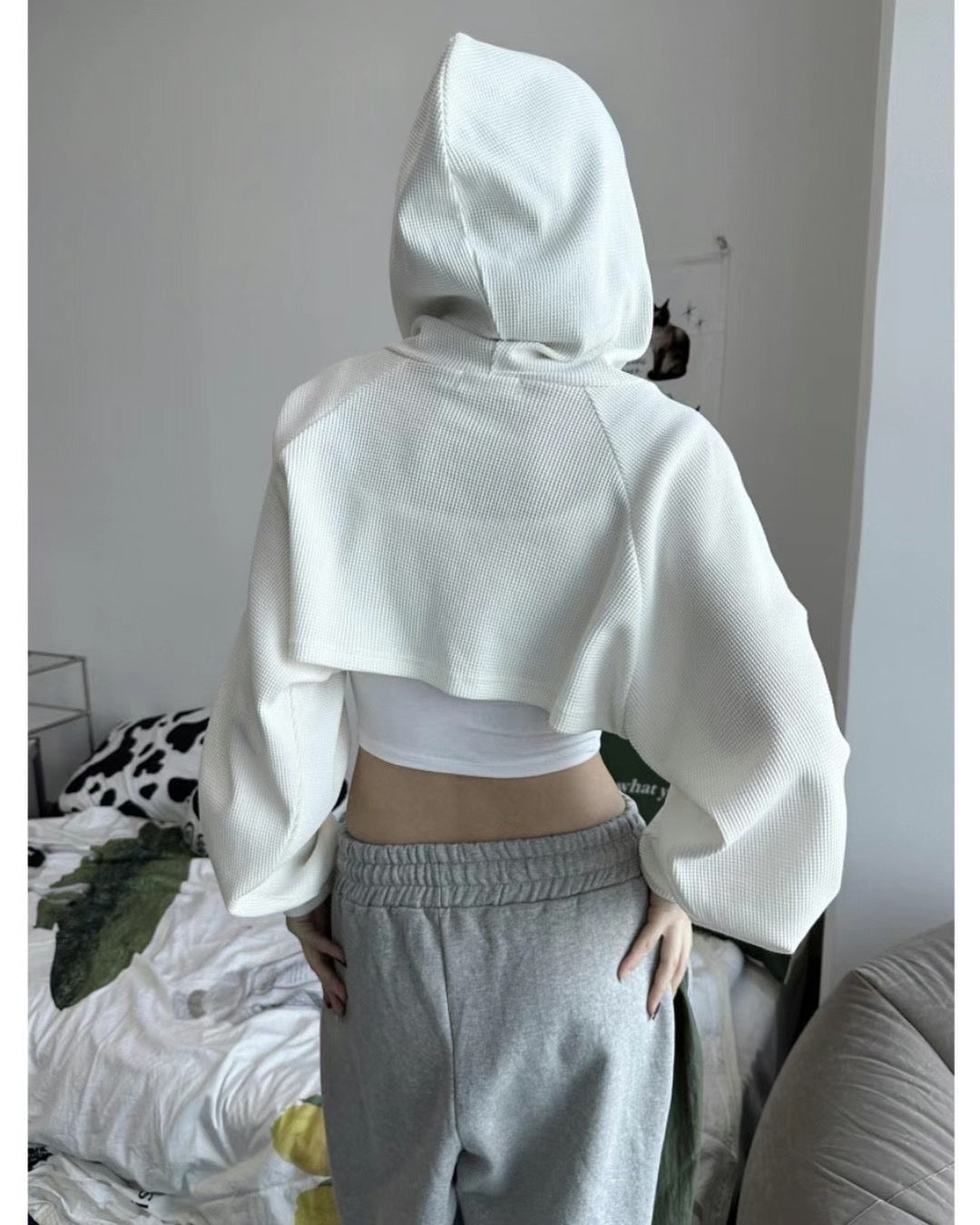 【SALE】waffle有帽外襯｜白