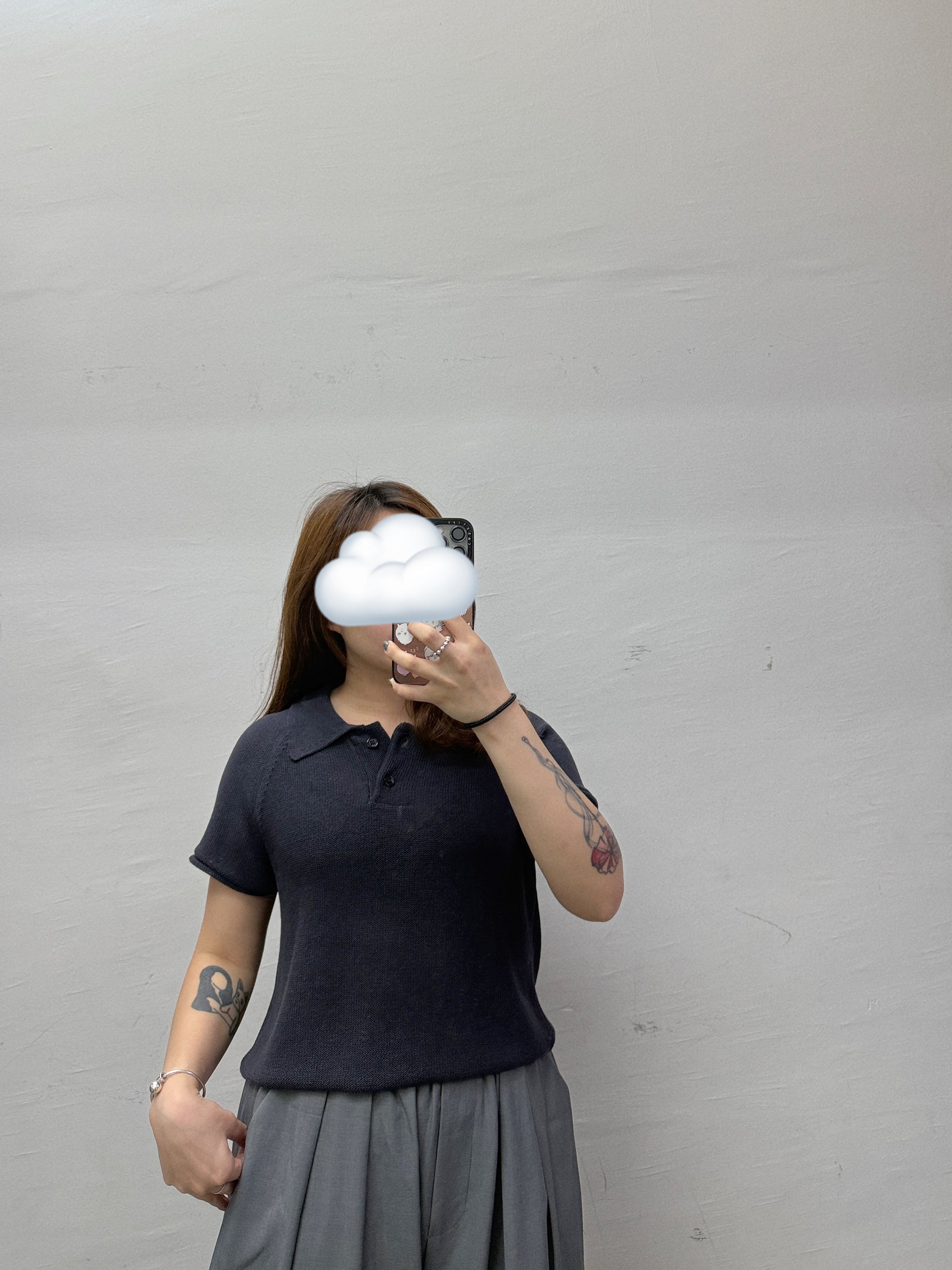 【SALE】通爽針織有領top丨黑