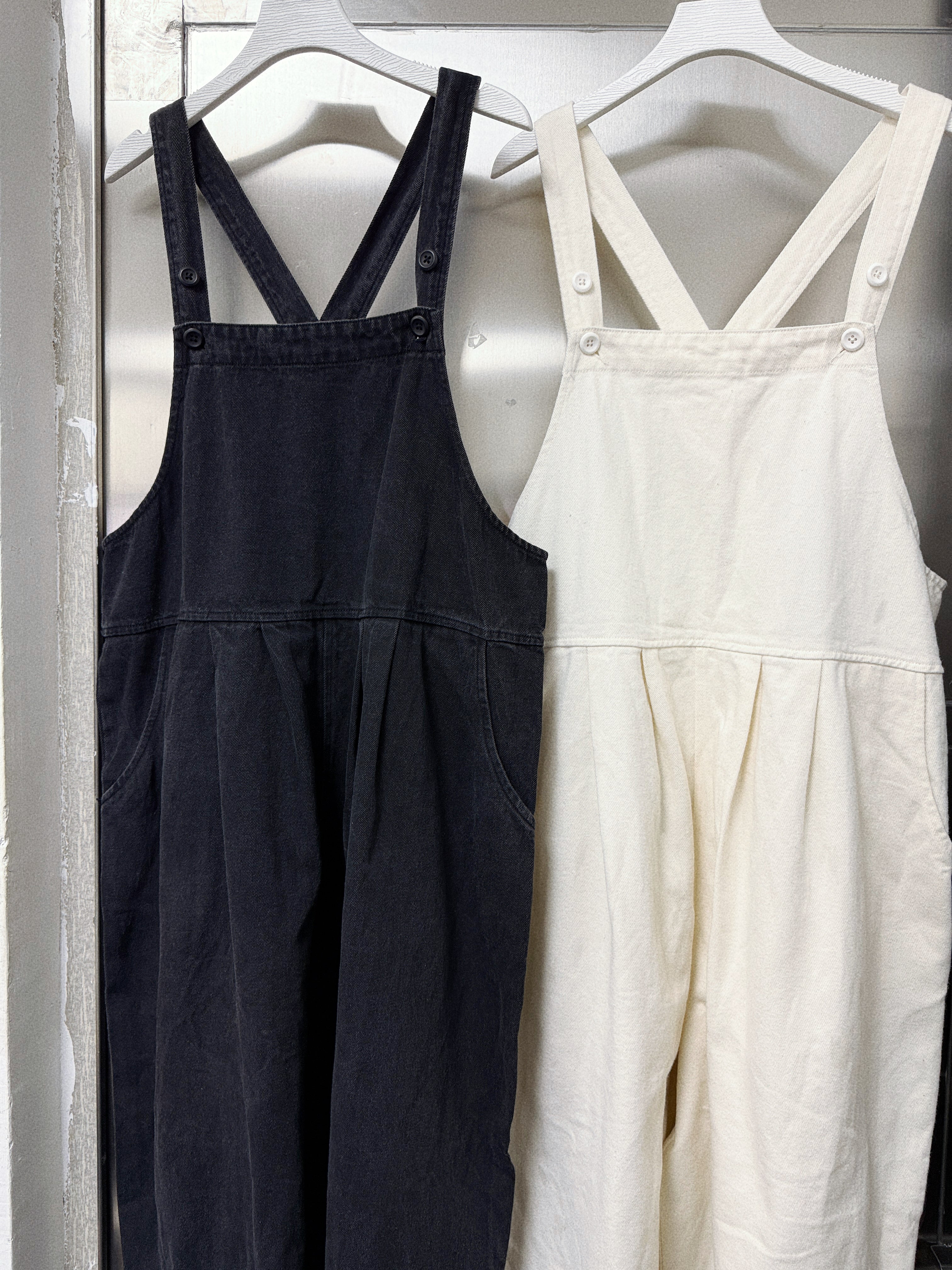 可調節工人褲丨米白